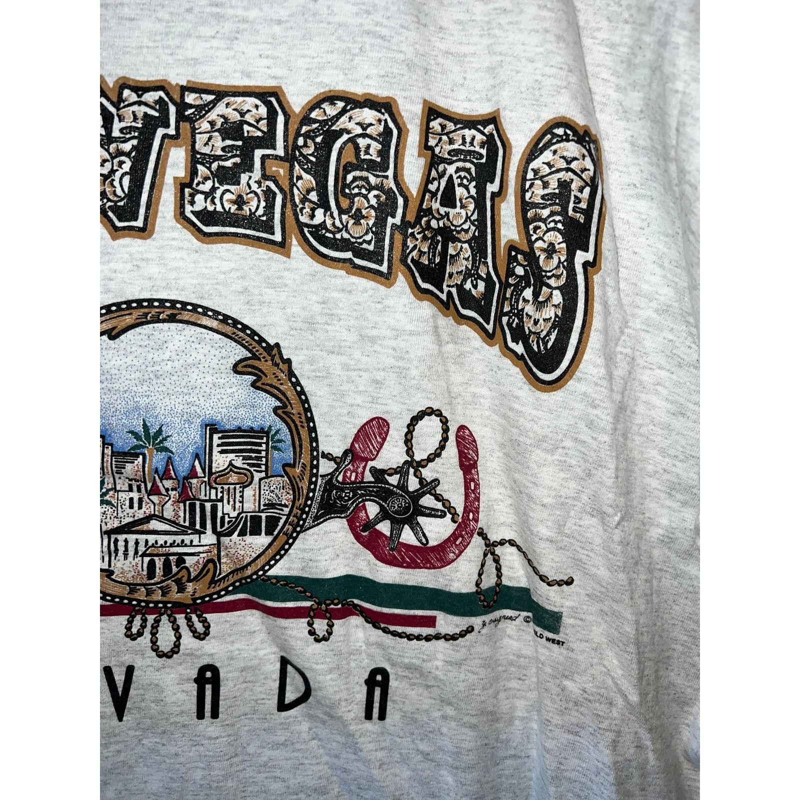Signal Sport Vintage Las Vegas Gray Shirt Nevada Tee VTG 90s Stained L Size US L / EU 52-54 / 3 - 4 Thumbnail