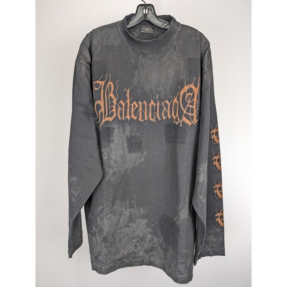 Balenciaga o1rshd1 Long Sleeve T-Shirt in Nero Size US M / EU 48-50 / 2 - 3 Thumbnail