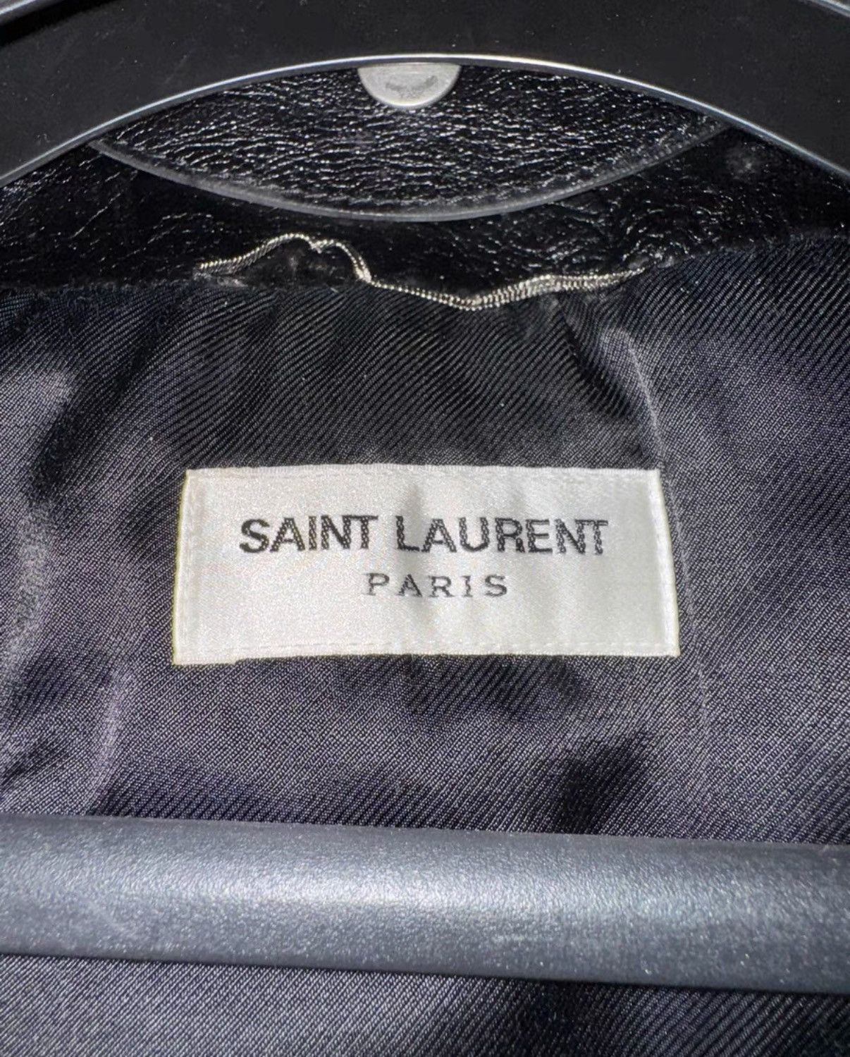 Saint Laurent Paris Saint Laurent Shearling Collar Waxed Leather Bomber Jacket Size US M / EU 48-50 / 2 - 6 Thumbnail