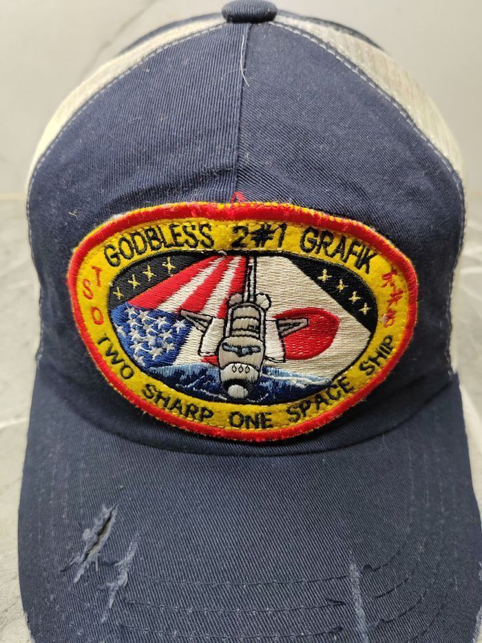 Vintage Vintage Two Sharp One Space Ship Distressed Style Cap Hat Size ONE SIZE - 3 Thumbnail