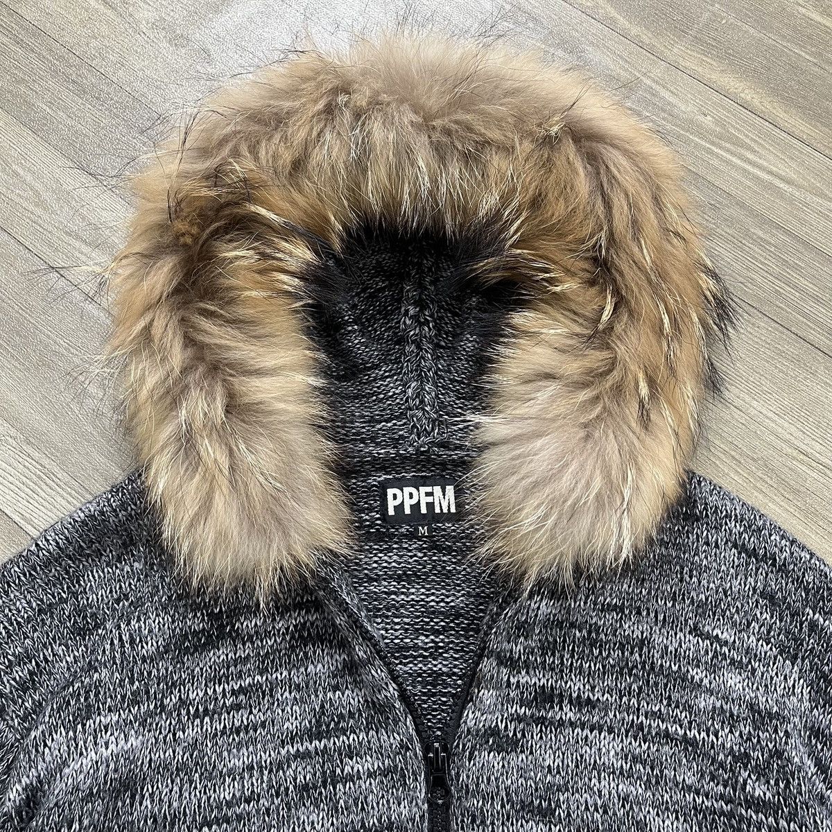PPFM 2000s PPFM Knitted Full Zip Fur Hoodie Winter Lgb Style Size US L / EU 52-54 / 3 - 3 Thumbnail