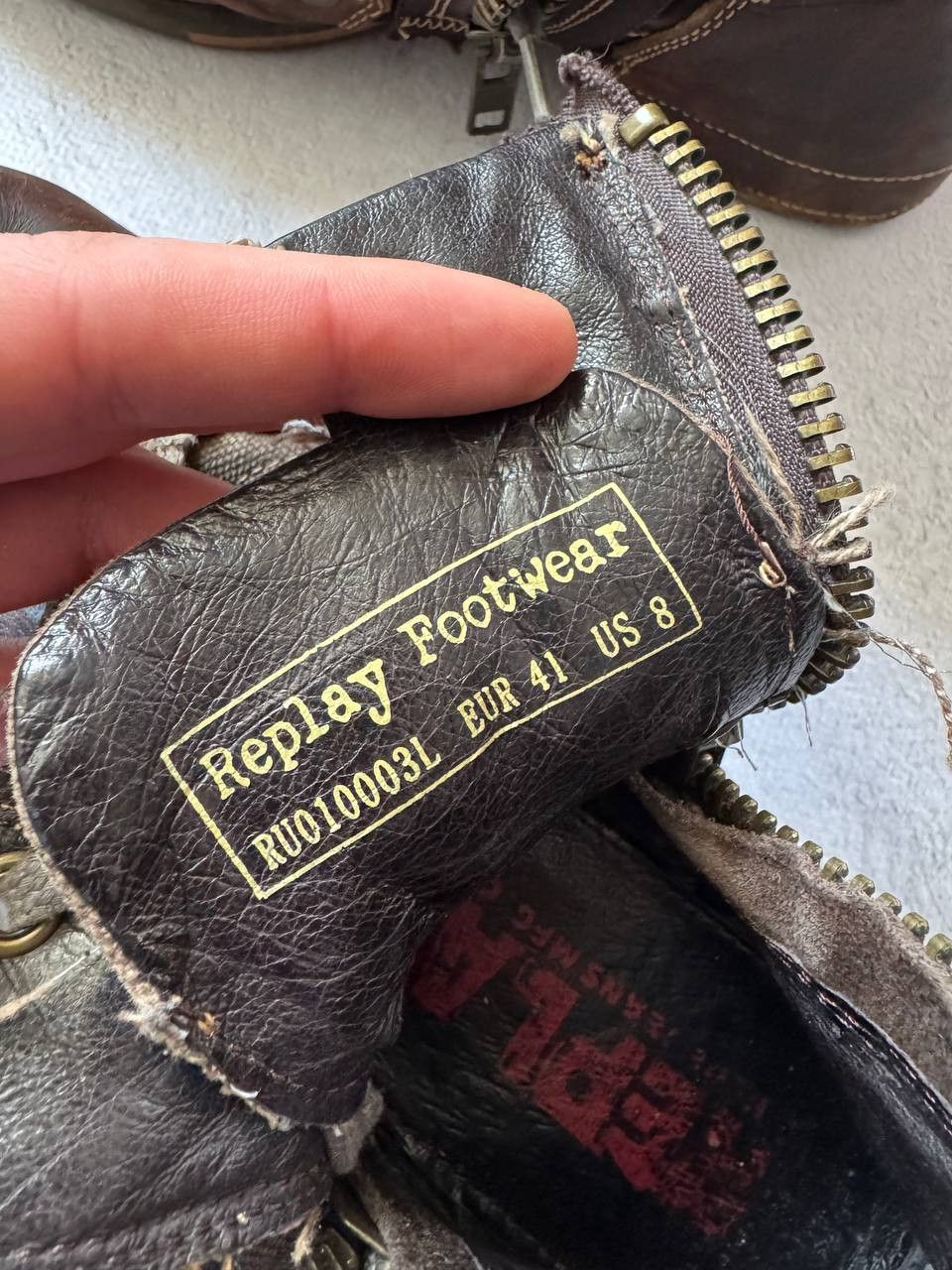 Replay Replay Avant Garde Distressed Leather Double Zip Boots Size US 8 / EU 41 - 11 Thumbnail