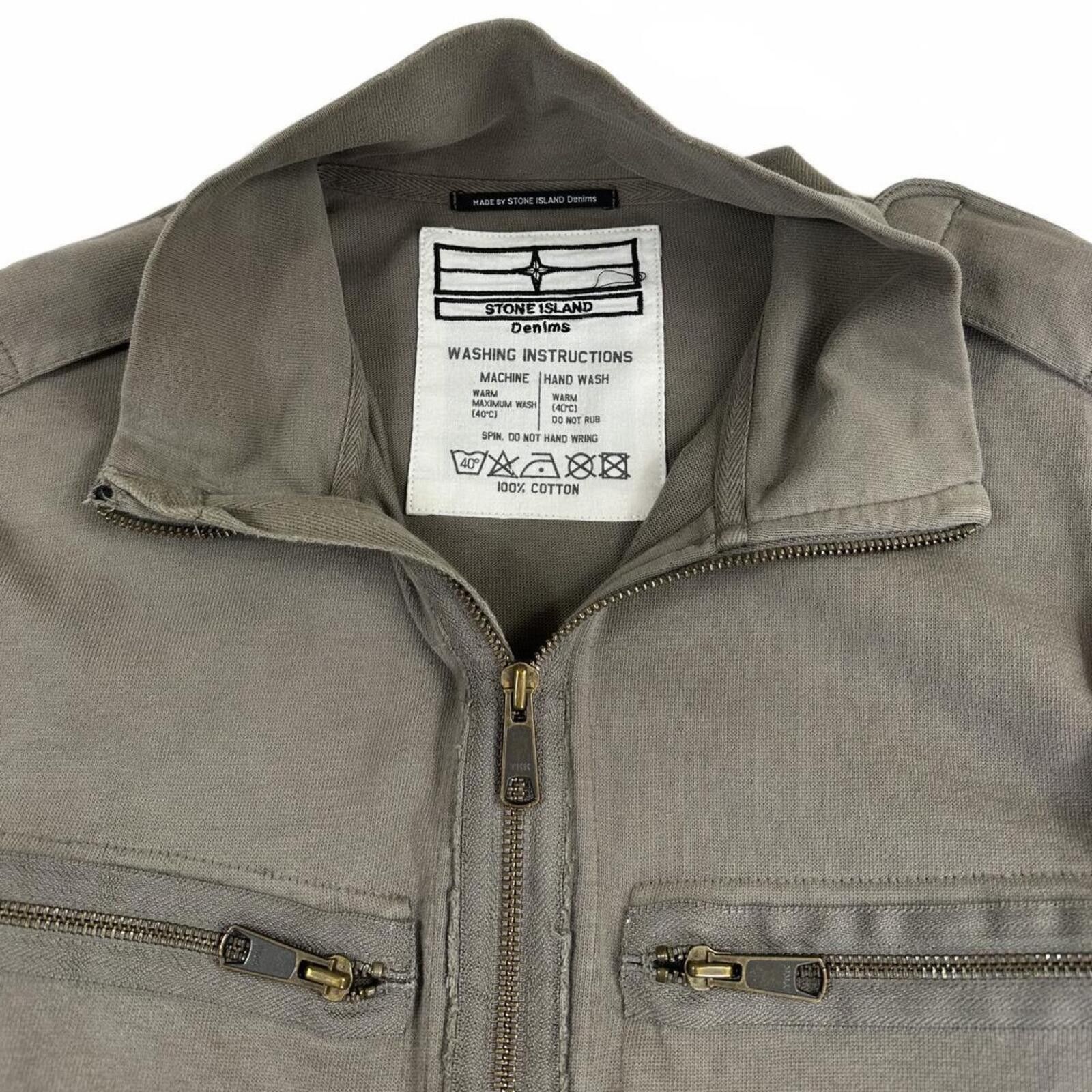 Stone Island Stone Island Denims Full Zip Jumper Khaki Green Medium Size US M / EU 48-50 / 2 - 3 Thumbnail