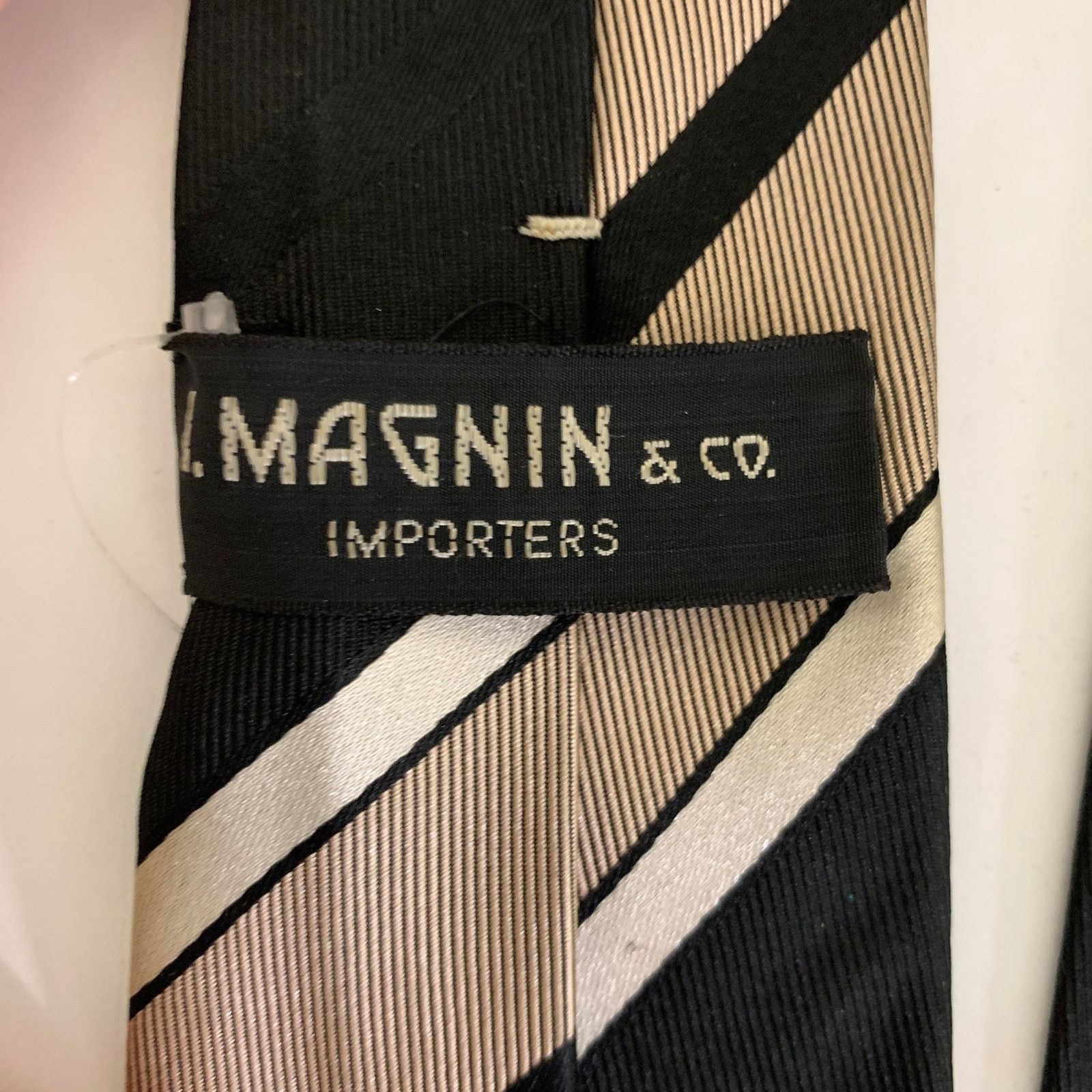 Lanvin LANVIN Black Mauve Diagonal Stripe Silk Tie Size ONE SIZE - 3 Thumbnail