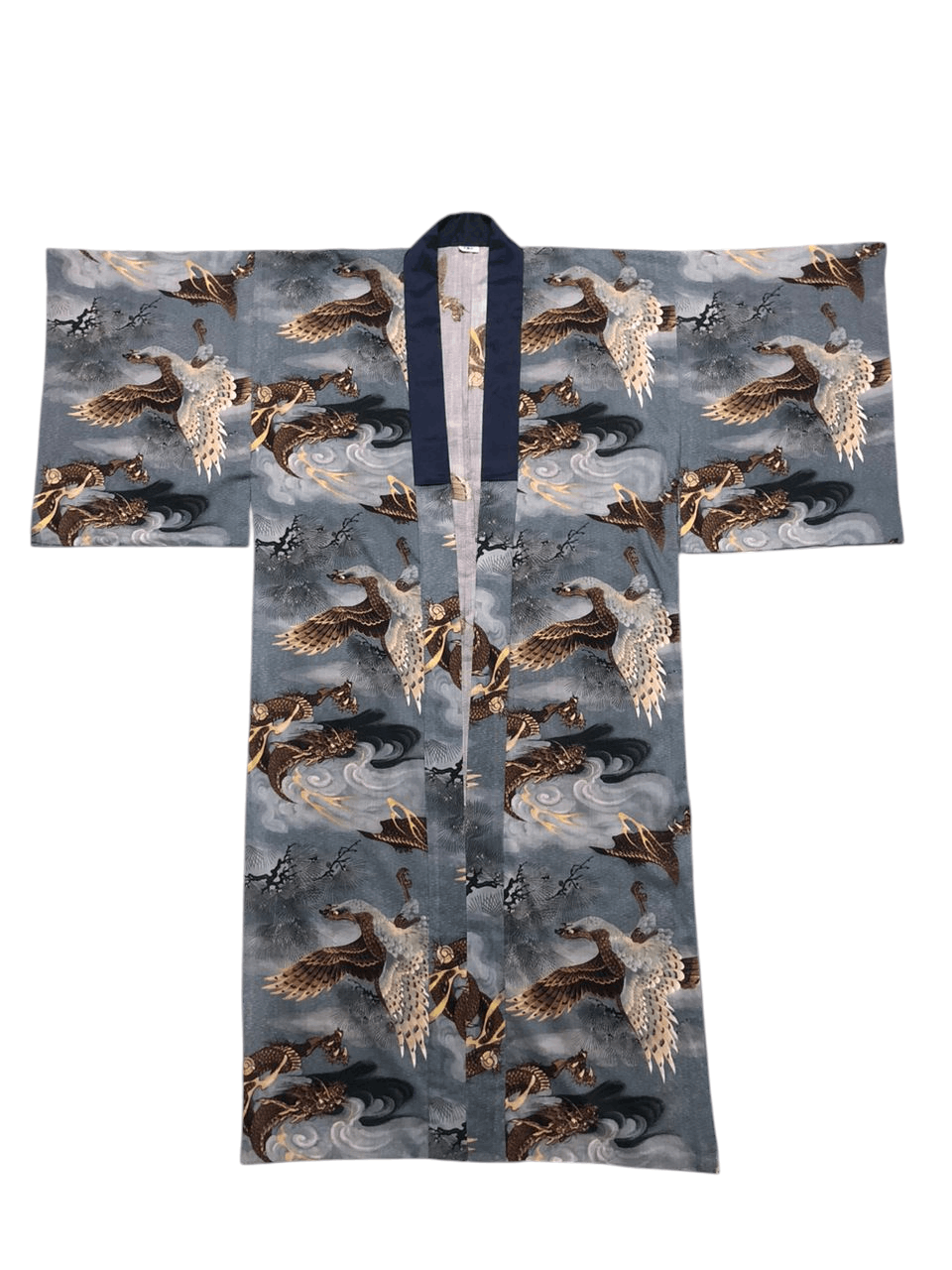 Japanese Brand Vintage Long Kimono Cardigan Dragon Fight With Bird Size US M / EU 48-50 / 2 - 1 Thumbnail