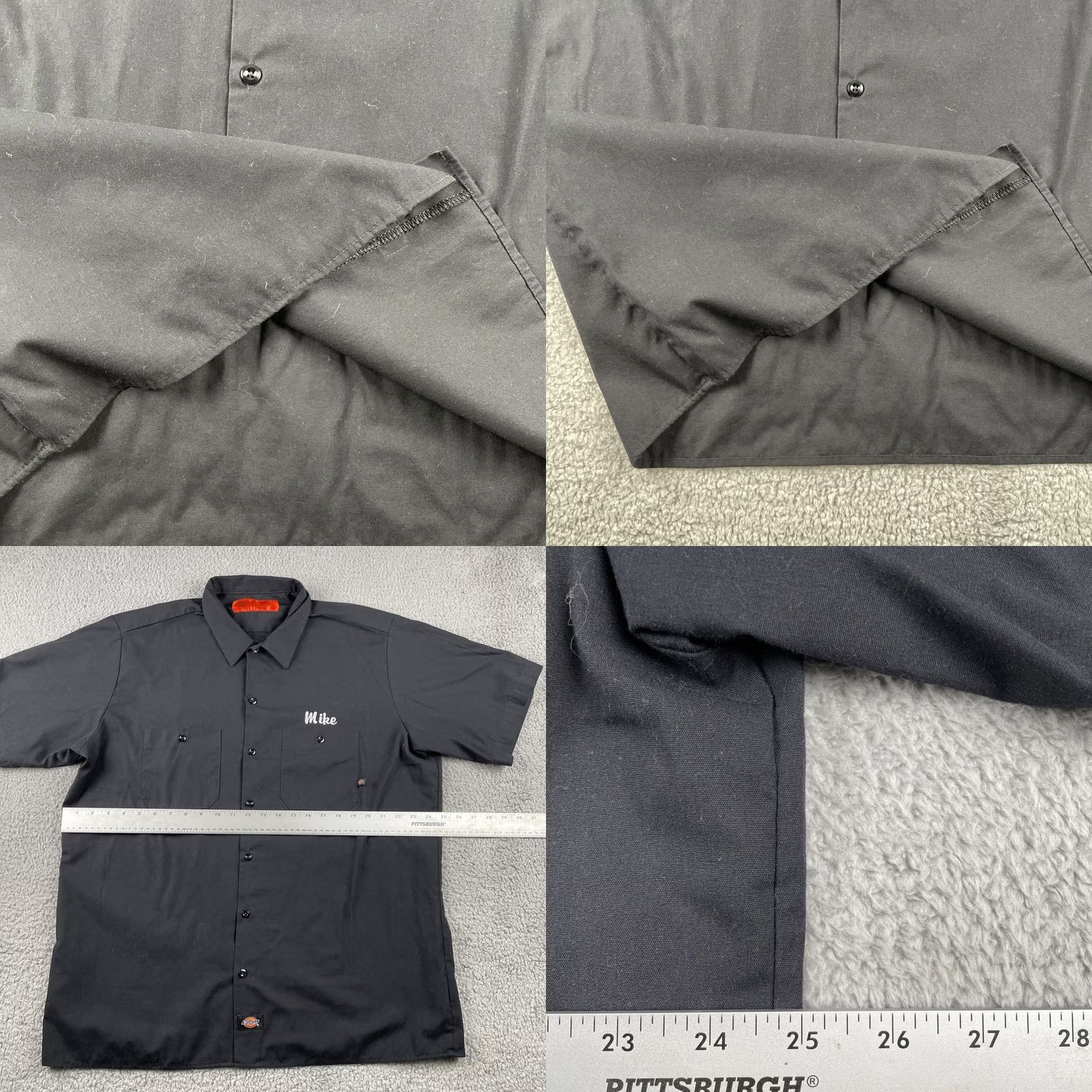 Dickies Dickies Auto Shop Work Shirt Button Up Embroidered Black XL Size US XL / EU 56 / 4 - 9 Thumbnail
