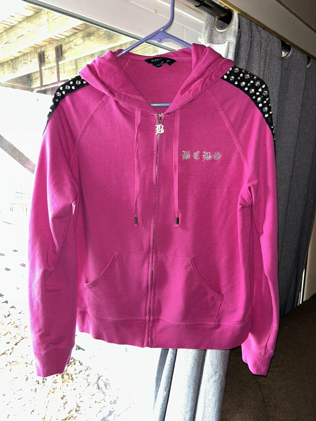 Bcbgmaxazria Y2K vintage Pink BCBGMAXAZRIA Zipup Hoodie Size XL / US 12-14 / IT 48-50 - 1 Thumbnail