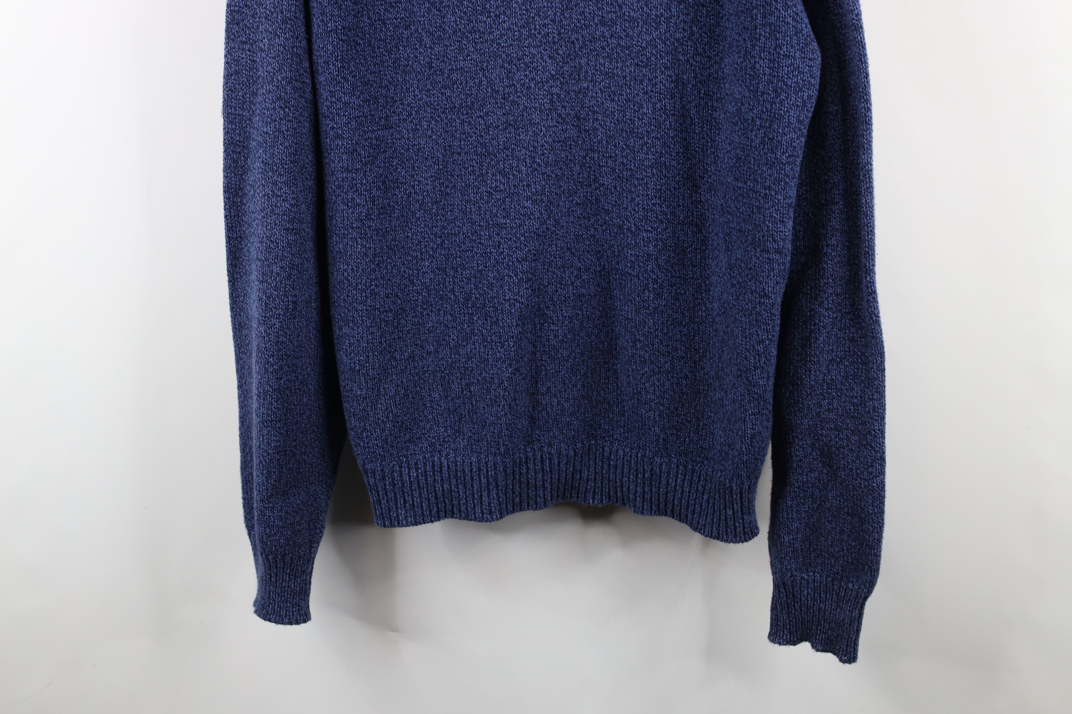 Lands' End × Vintage Vintage 90s Lands End Cotton Knit Henley Sweater Blue USA Size US M / EU 48-50 / 2 - 3 Thumbnail