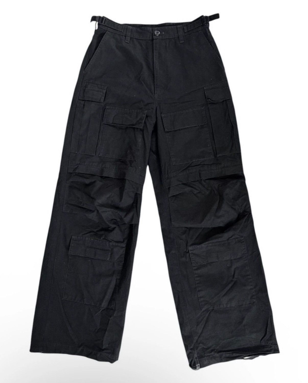 SS22 Balenciaga Black Hybrid Utility Cargo Denim Jeans