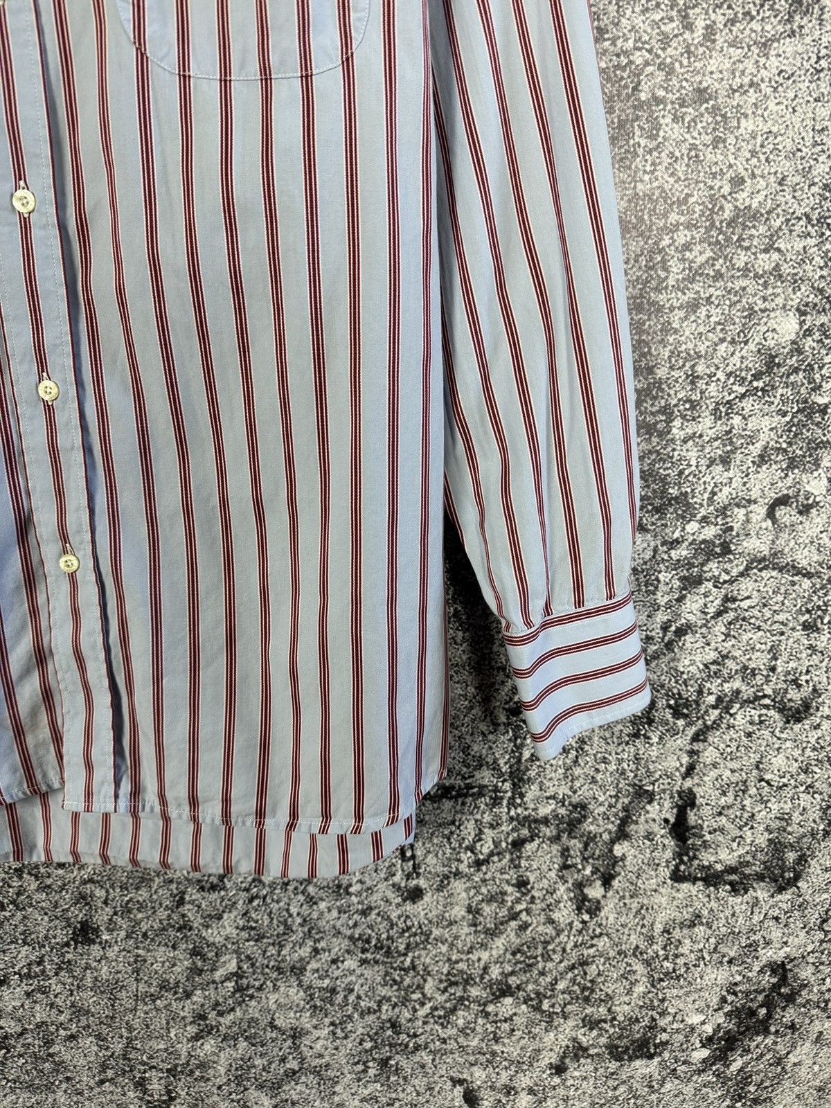 Lacoste Lacoste Vintage Long Sleeve Striped Shirt Button Up Size 42 Size US XL / EU 56 / 4 - 5 Thumbnail