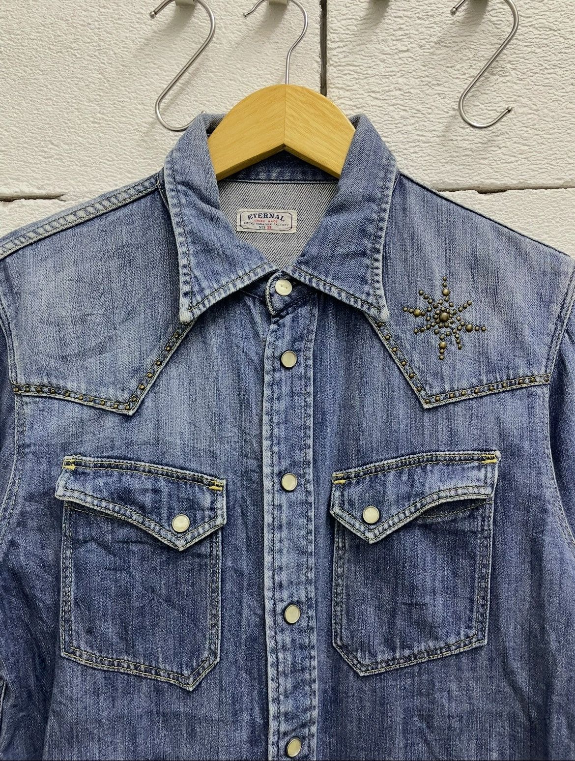 Eternal Eternal 🇯🇵 Western Denim Longsleeve Shirt with Nice Studded Size US M / EU 48-50 / 2 - 2 Thumbnail