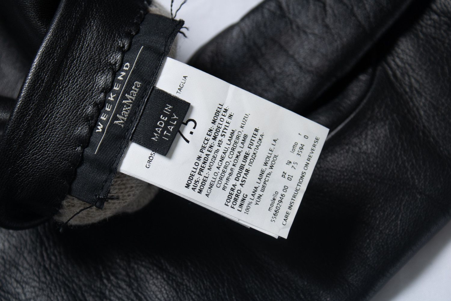 Max Mara Max Mara Weekend, black leather gloves Size ONE SIZE - 3 Thumbnail