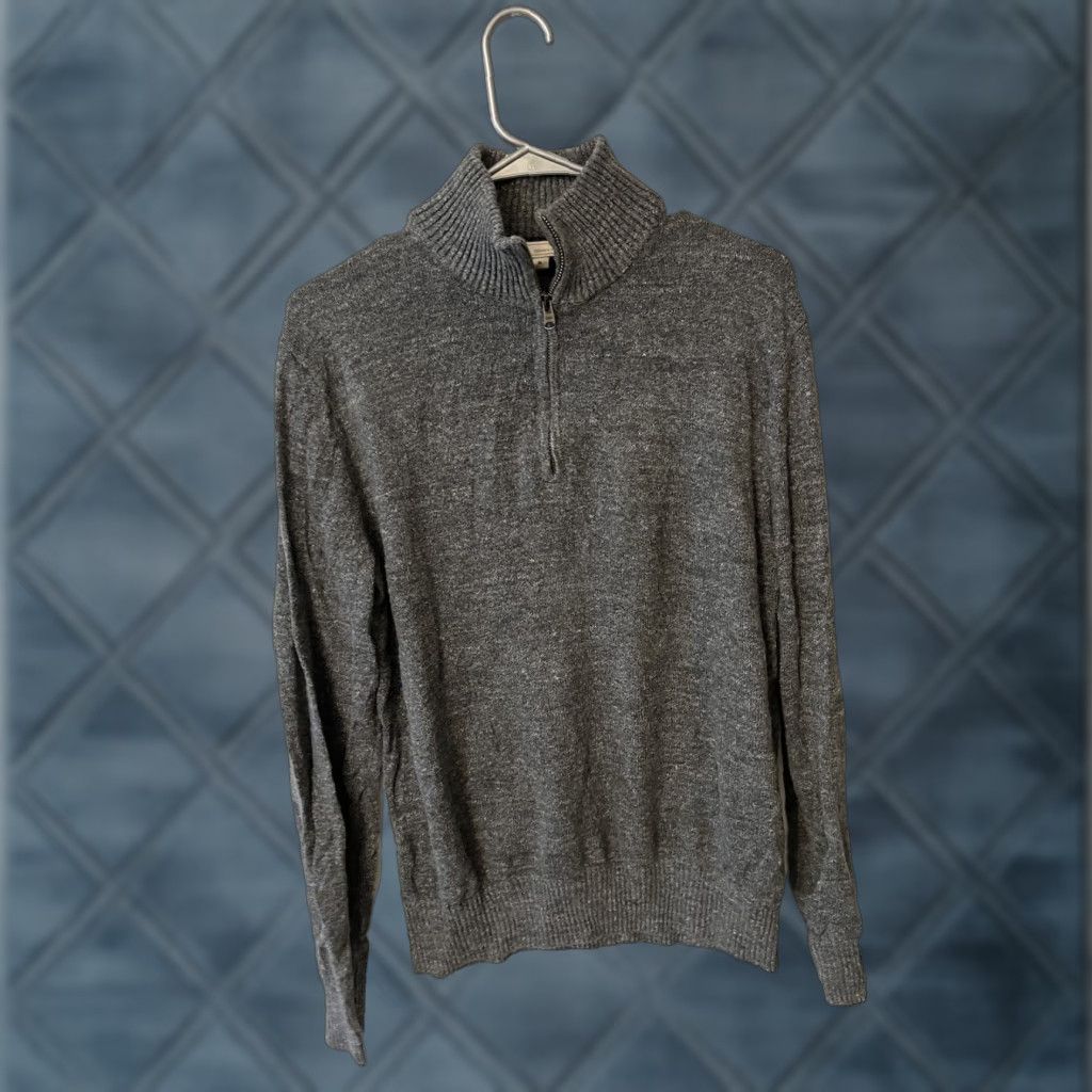 Gap VINTAGE Gap Sweater Mens Design & Crafted 1/4 Zip Cotton Long Sleeve Gray Size US M / EU 48-50 / 2 - 1 Thumbnail