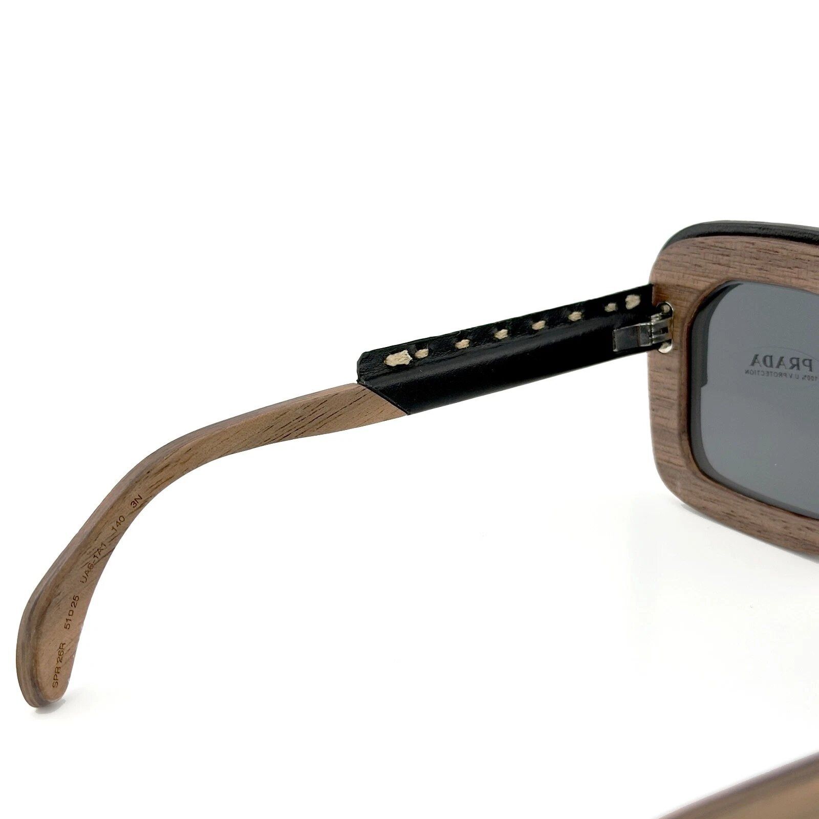 Prada PRADA 26R PR26RS RAW Brown Canaletto Black Sunglasses Size ONE SIZE - 9 Thumbnail