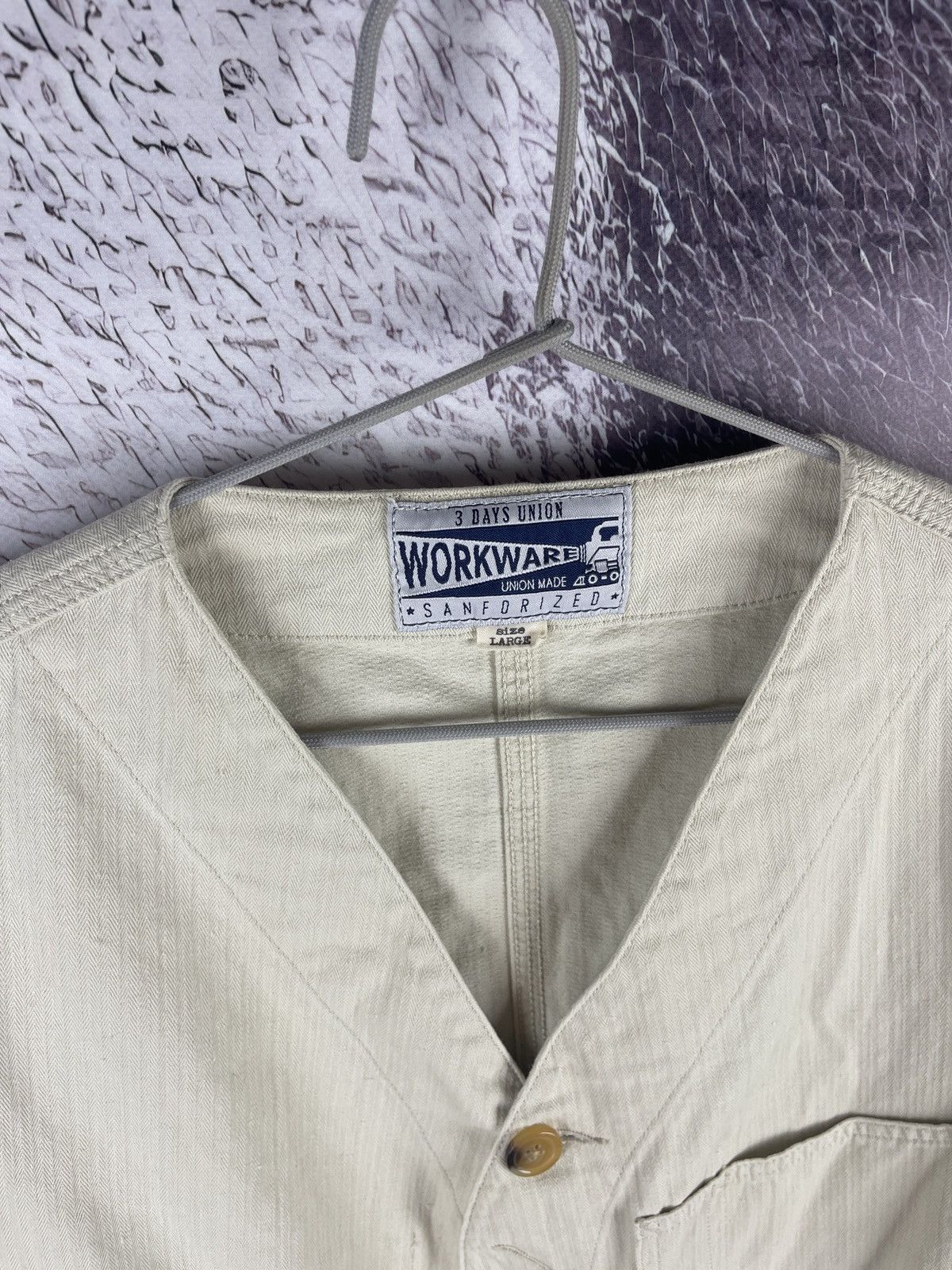 Japanese Brand 3 days union Workware Union Made beige blazer jacket work Size US L / EU 52-54 / 3 - 6 Thumbnail
