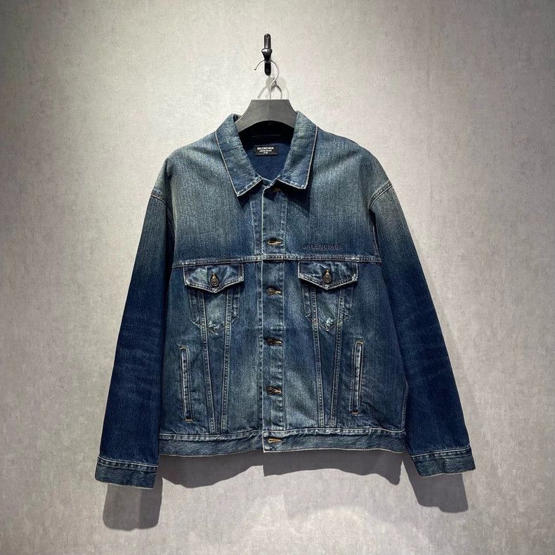 Balenciaga Balenciaga Logo Embroidered Denim Jacket - dmc Size US S / EU 44-46 / 1 - 1 Thumbnail