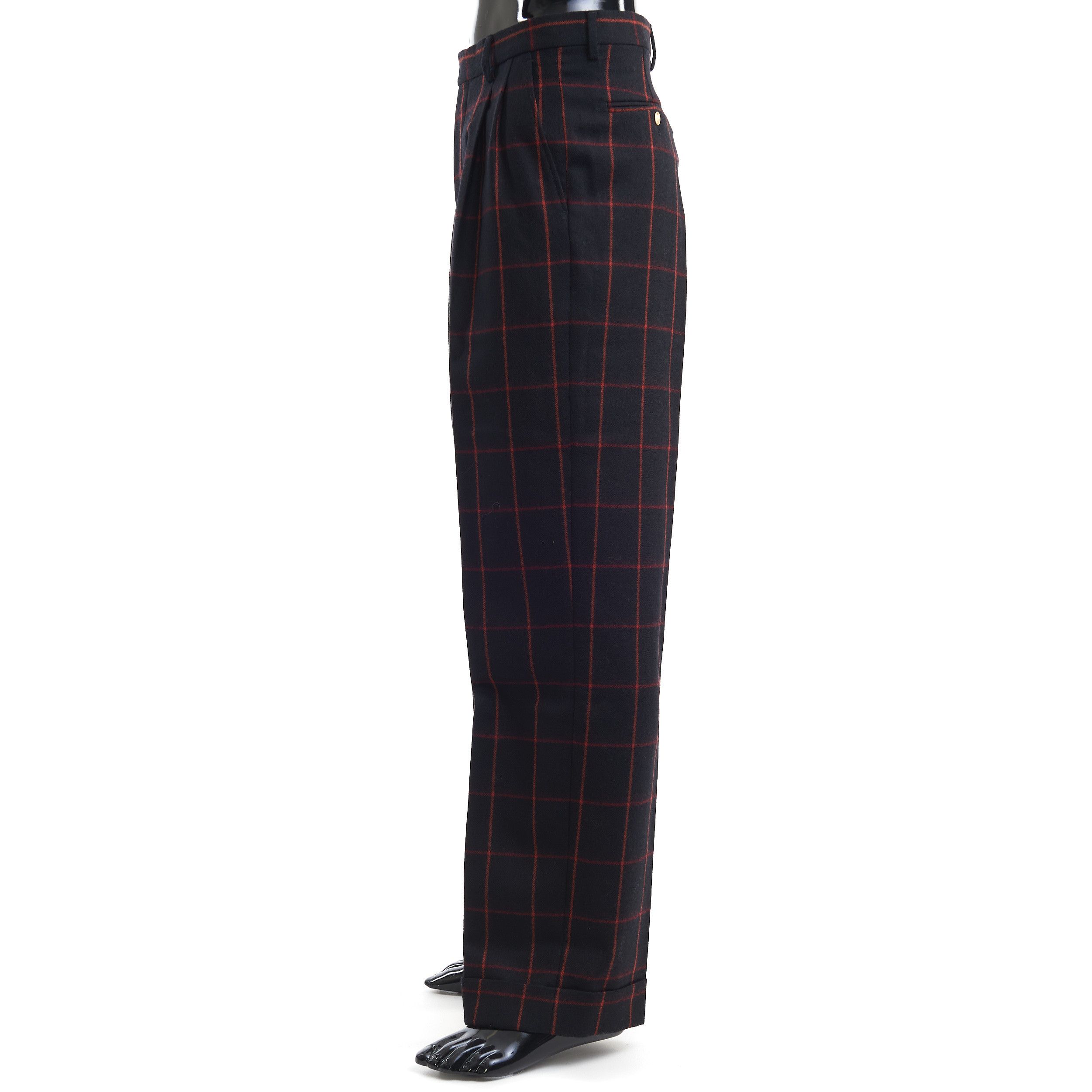 Gucci Check Wool Trouser In Black And Red Size US 32 / EU 48 - 3 Thumbnail
