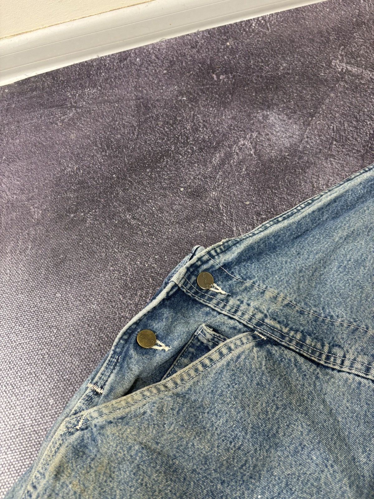 Carhartt Vintage Carhartt Bib Overalls R07 DST Blue Denim Carpenter Size US 42 / EU 58 - 6 Thumbnail