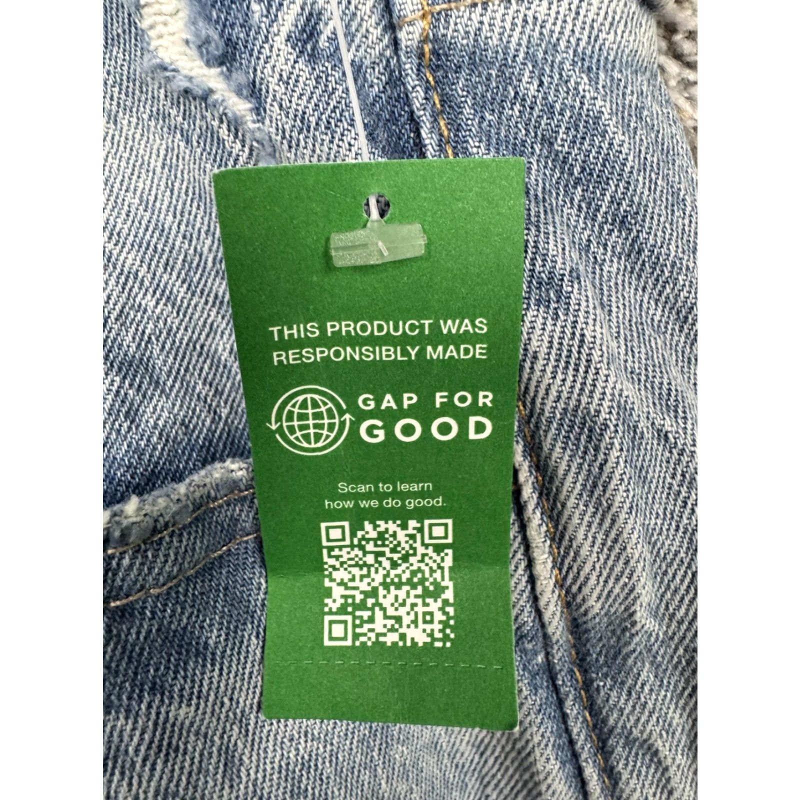 Gap VINTAGE Gap Cheeky Straight High Rise Jeans Womens 14 Tall Blue Distressed Light Wash Size 36" / US 14 / IT 50 - 6 Thumbnail