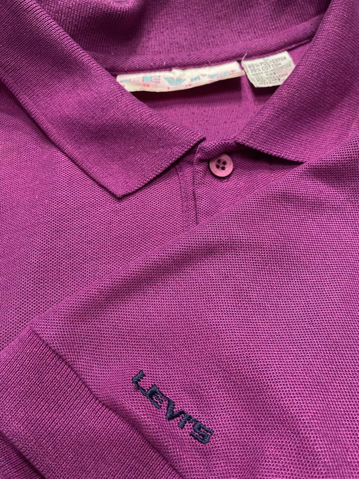 Levi's 90’s Vintage Levi’s Pink Magenta Polo Shirt Size US L / EU 52-54 / 3 - 2 Thumbnail