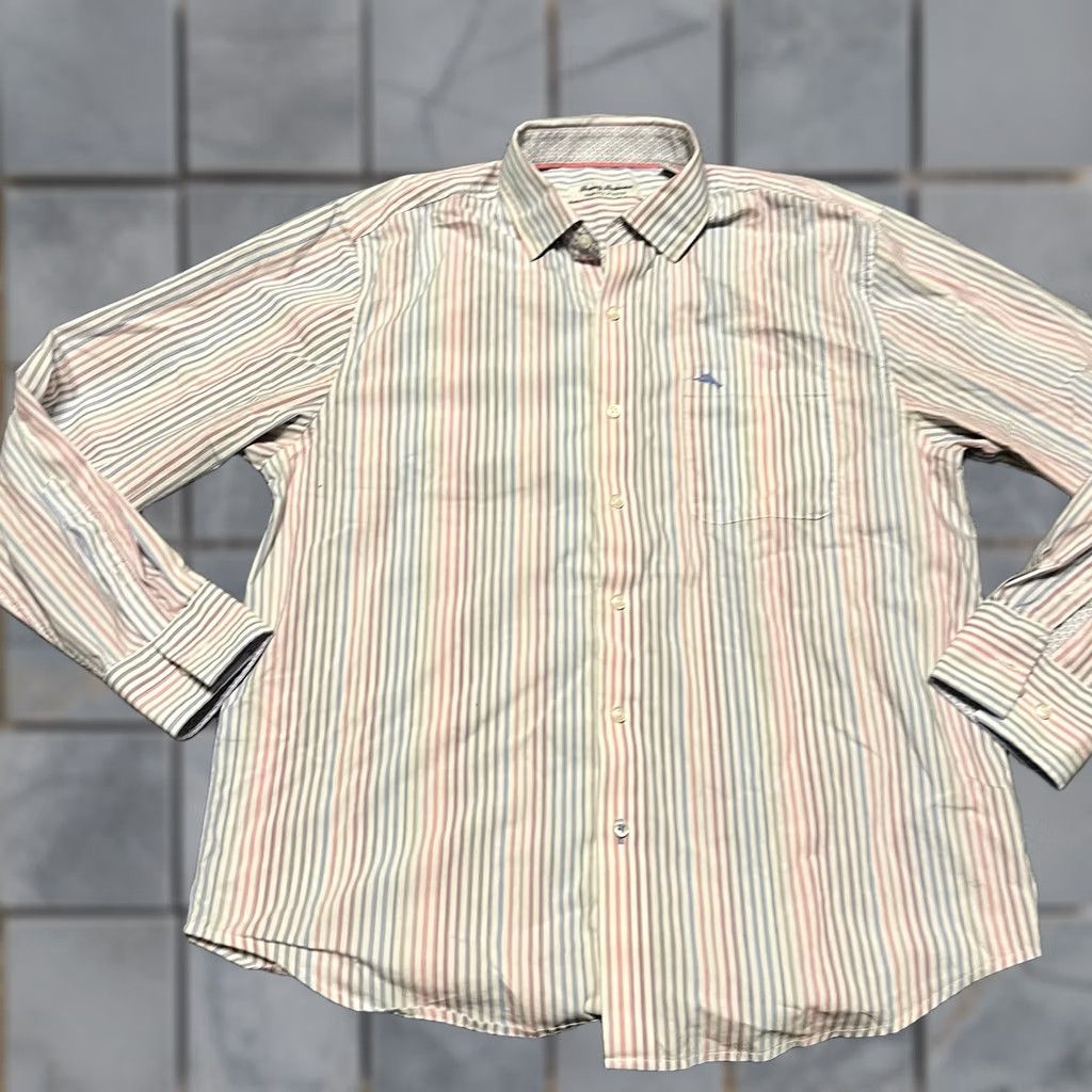Tommy Bahama Tommy Bahama Long Sleeve Shirt Mens Medium Sarasota Stretch Mulitcolor Blue Size US M / EU 48-50 / 2 - 1 Thumbnail