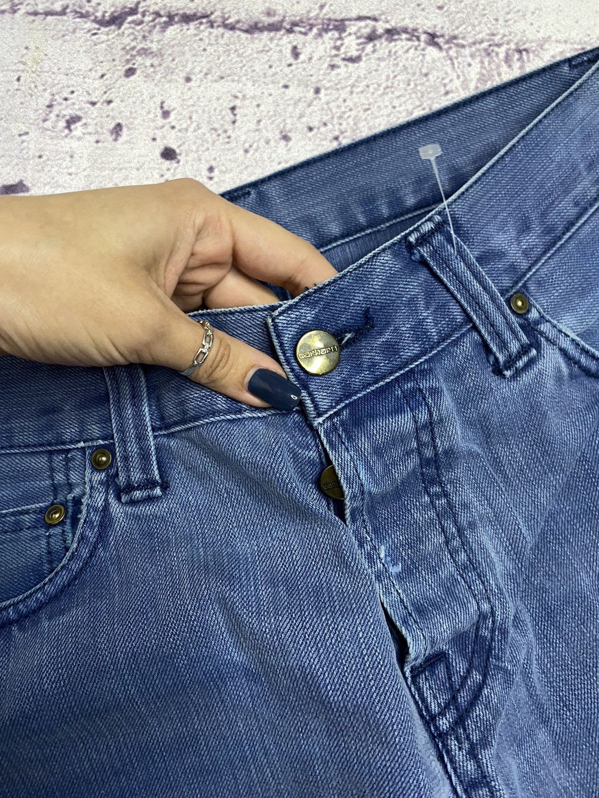 Carhartt Men's vintage Carhartt wip patch logo jeans streetwear Size US 29 - 6 Thumbnail
