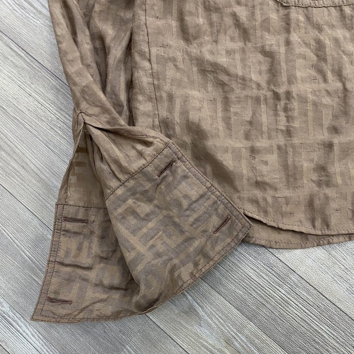 Fendi Vintage Fendi Monogram Distressed Transparent Shirt Luxury Size US M / EU 48-50 / 2 - 6 Thumbnail