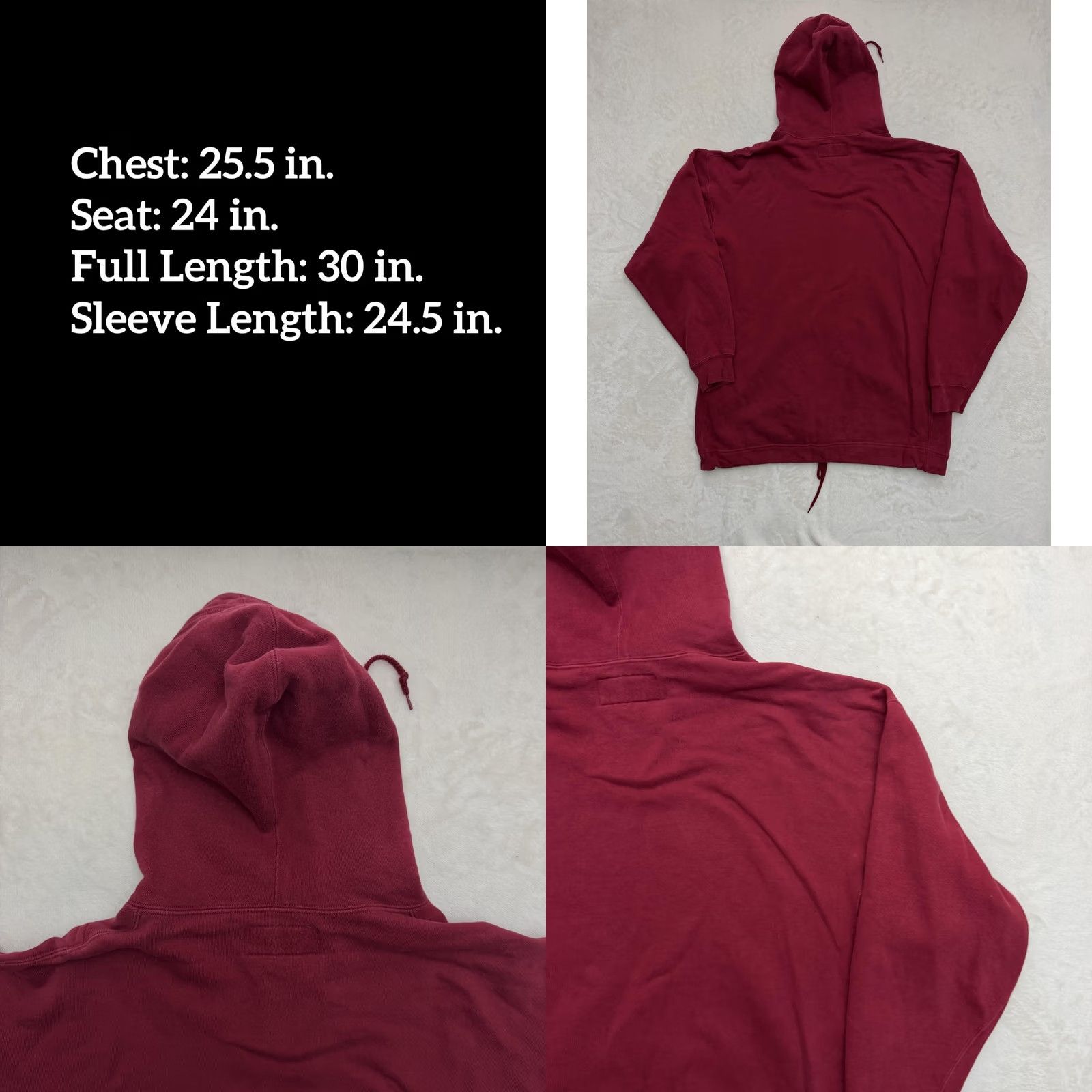 Russell Athletic VINTAGE Russell Athletic Hoodie Mens Large Red Pullover Fleece Pocket Logo Size US L / EU 52-54 / 3 - 8 Thumbnail