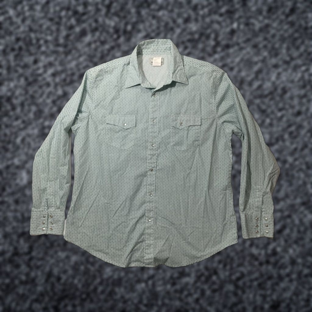 Wrangler Wrangler Shirt Western Multicolor XL Long Sleeve Button-Up Mens Size XL Long Sleeve Pearl Snap Geometric Pattern Size US XL / EU 56 / 4 - 1 Thumbnail