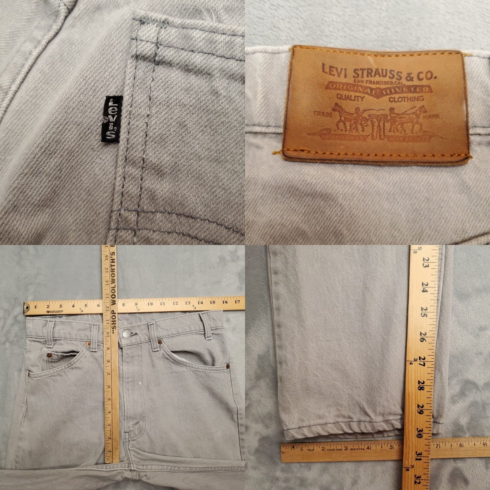 Vintage VINTAGE Levis 505 Jeans Mens 32x30 Gray Straight Leg Black Tab 90s Made in USA Mens Size US 32 / EU 48 - 8 Thumbnail