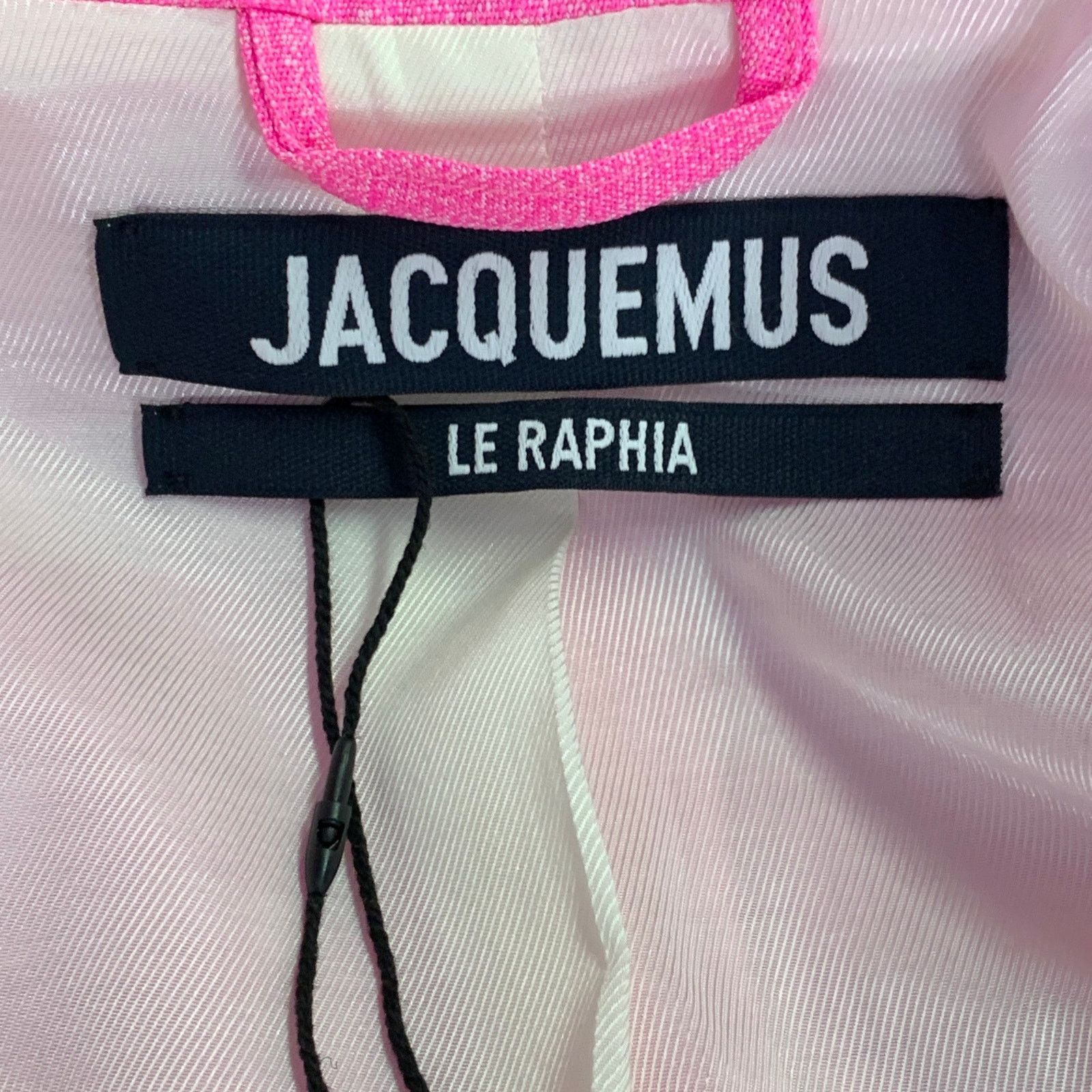 Jacquemus S Le Raphia Pink White Viscose Blend Notch Lapel Jacket Size S / US 4 / IT 40 - 7 Thumbnail