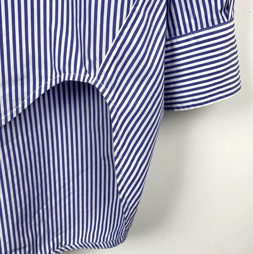 Balenciaga Balenciaga logo letter printed blue and white striped cott Size 36R - 4 Thumbnail