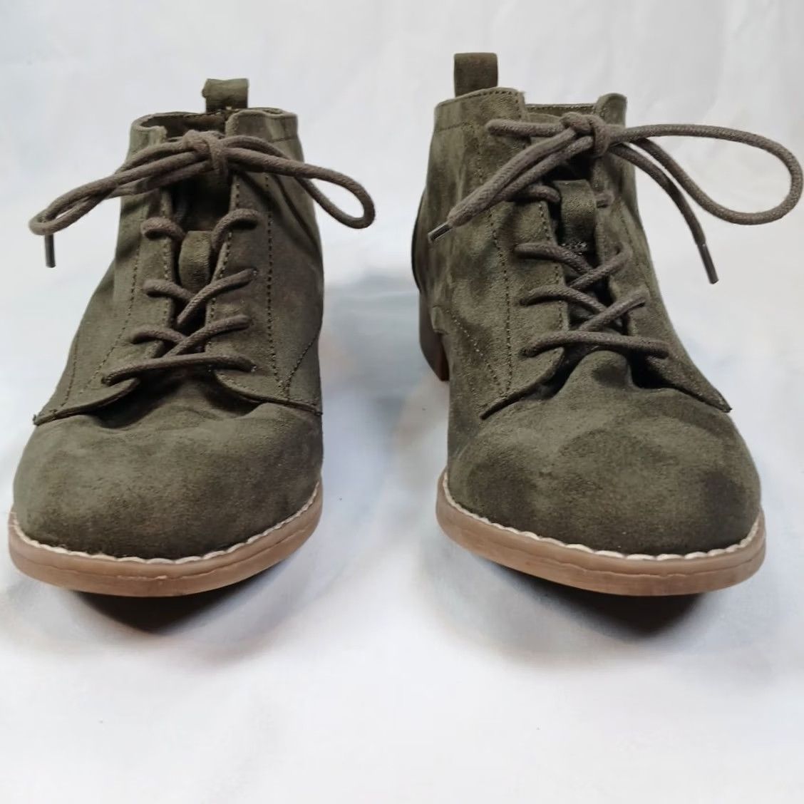 Olive Makalu California Women’s 6 Suede Lace-Up Ankle Boots Olive Casual Heel Wedge Pump Shoes Women Size US 6 / IT 36 - 6 Thumbnail