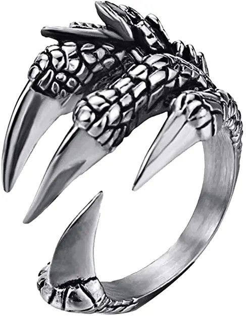Other Vintage Silver Dragon Claw Adjustable Opening Ring Size ONE SIZE - 7 Thumbnail