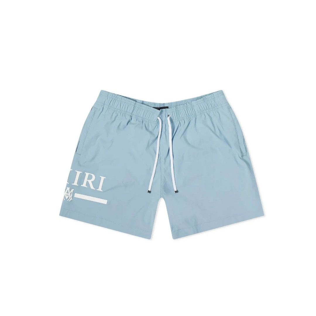Amiri o1s1wg110525 Bar Logo Swim Shorts in Blue Size US 34 / EU 50 - 1 Thumbnail