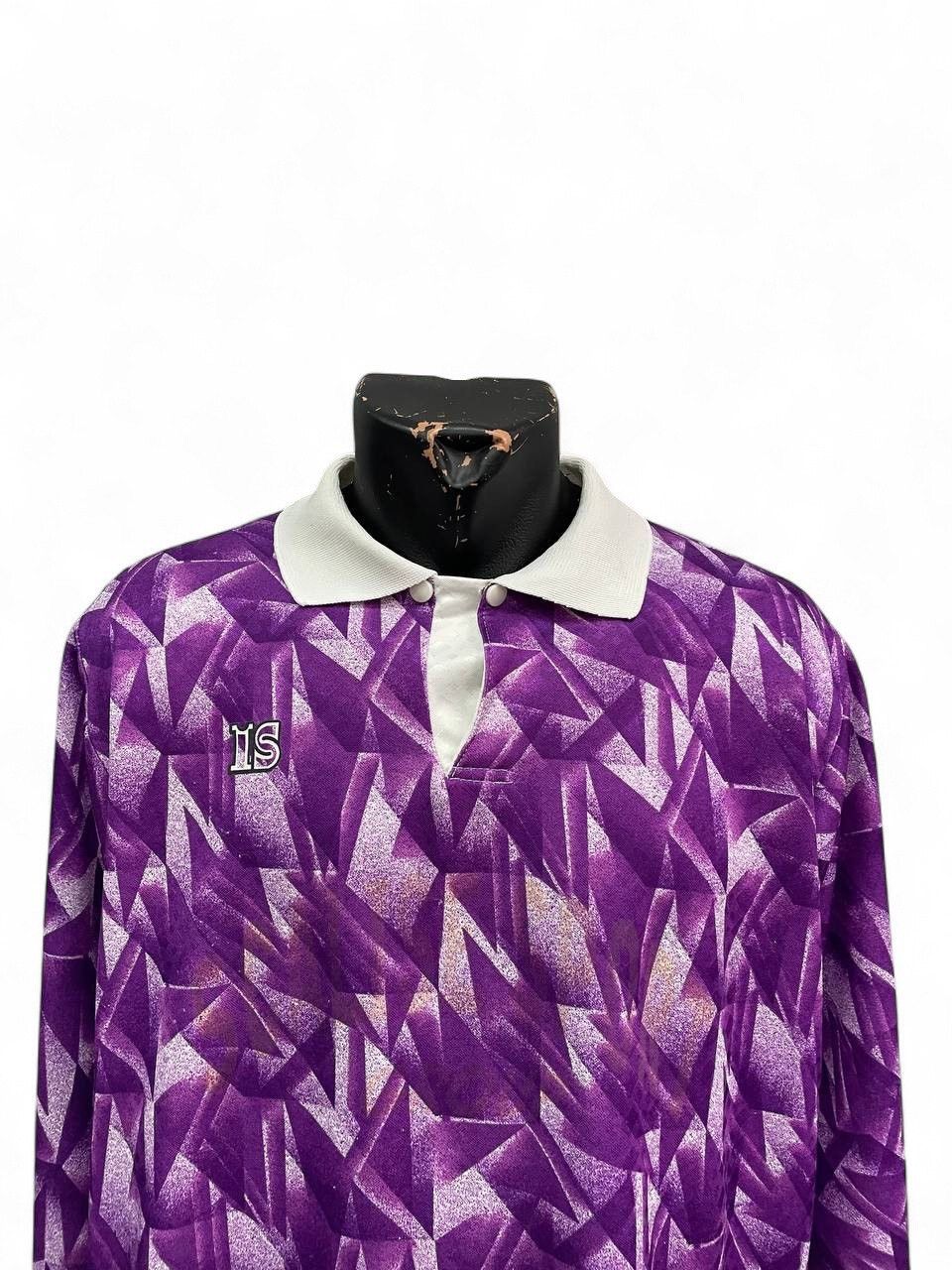 Erima Vintage purple soccer jersey geometric longsleeve pattern Size US L / EU 52-54 / 3 - 2 Thumbnail