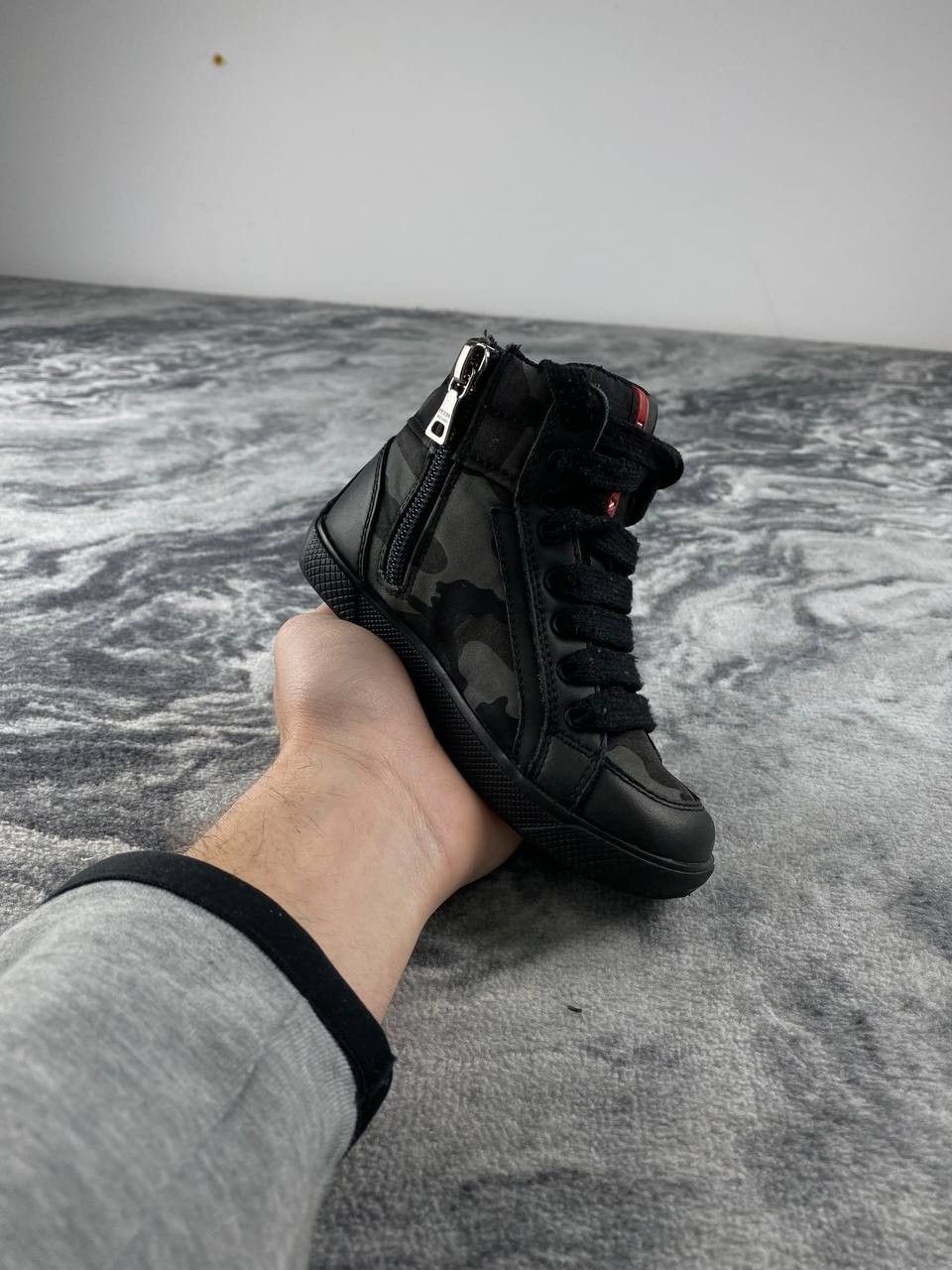 Prada Prada Camo High Top Sneakers Kids Size 24 Black Size US 5 / EU 37 - 12 Thumbnail