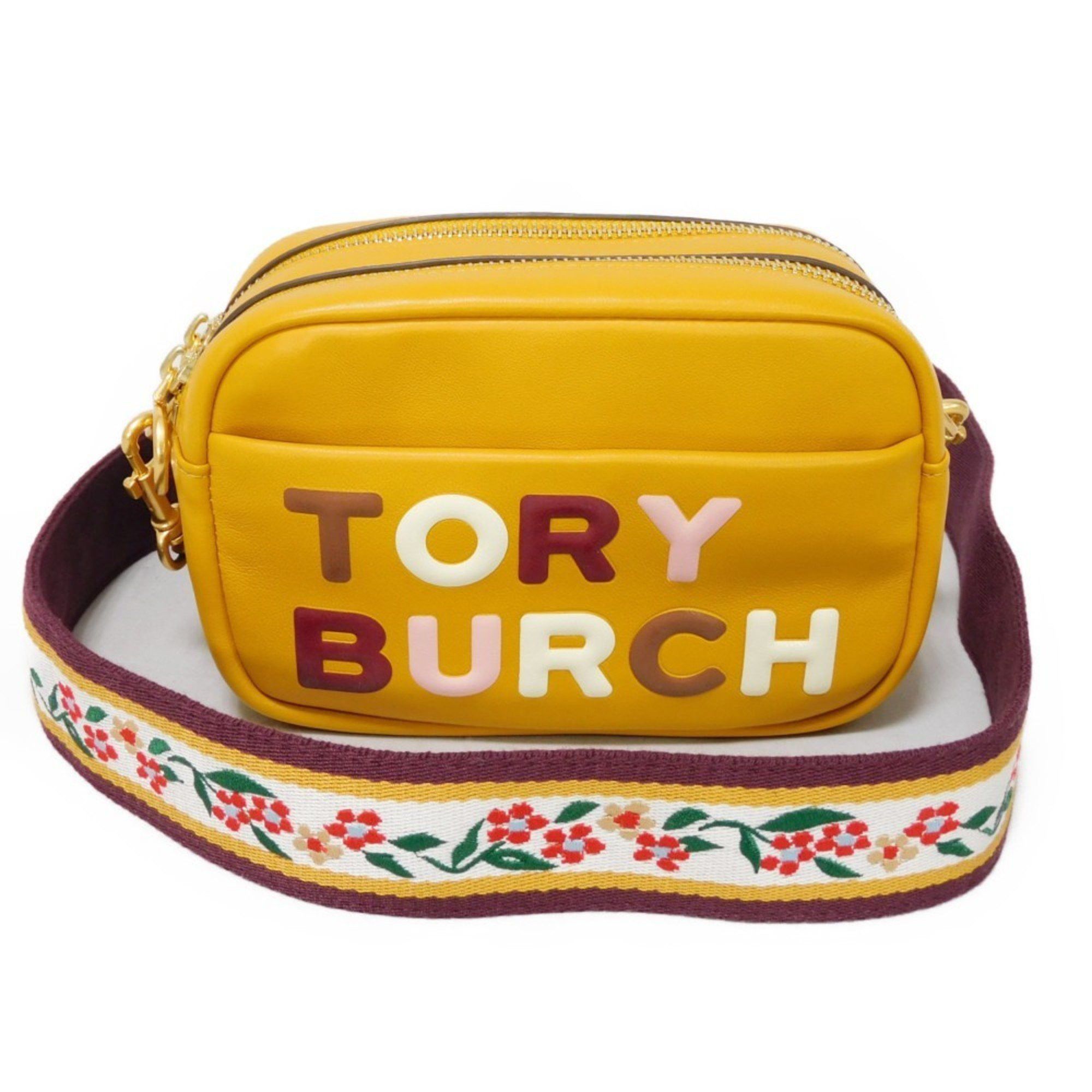Tory Burch Shoulder Bag Perry High Frequency Mini Applique Yellow Unused Dark Solarium 75290 734 Women's