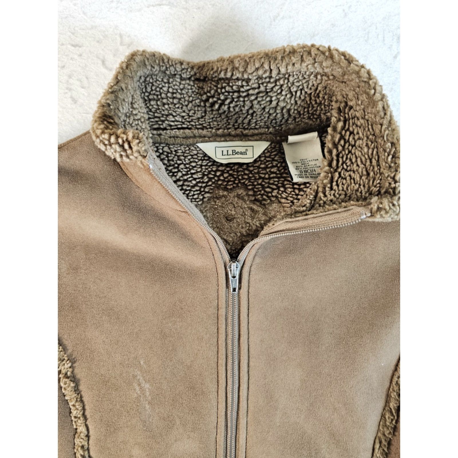 Vintage VINTAGE L.L.Bean Womens Jacket Floral Design Faux Suede Lined Fleece Brown Size M Reg Size M / US 6-8 / IT 42-44 - 3 Thumbnail