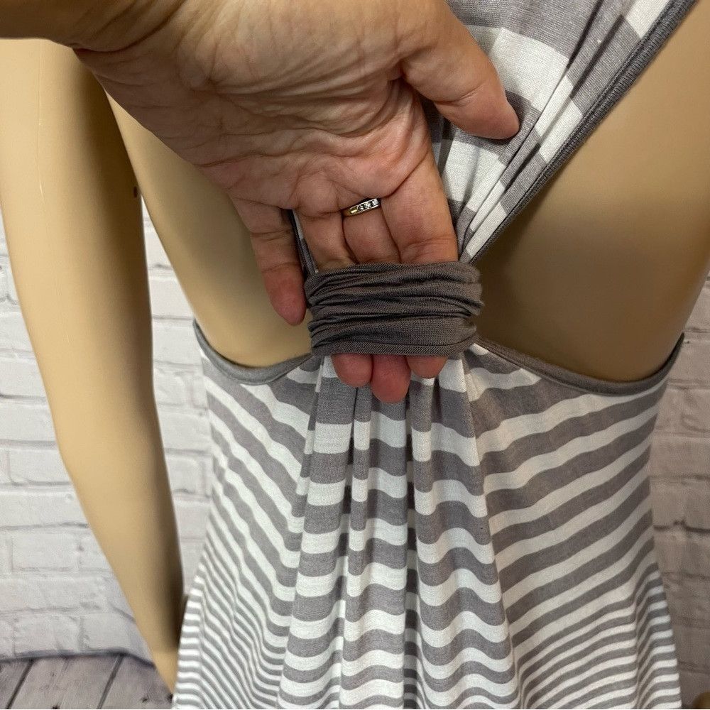 Vintage Havana Vintage Havana Grey White Striped Tank Asymmetrical Hem Ray Size L / US 10 / IT 46 - 5 Thumbnail
