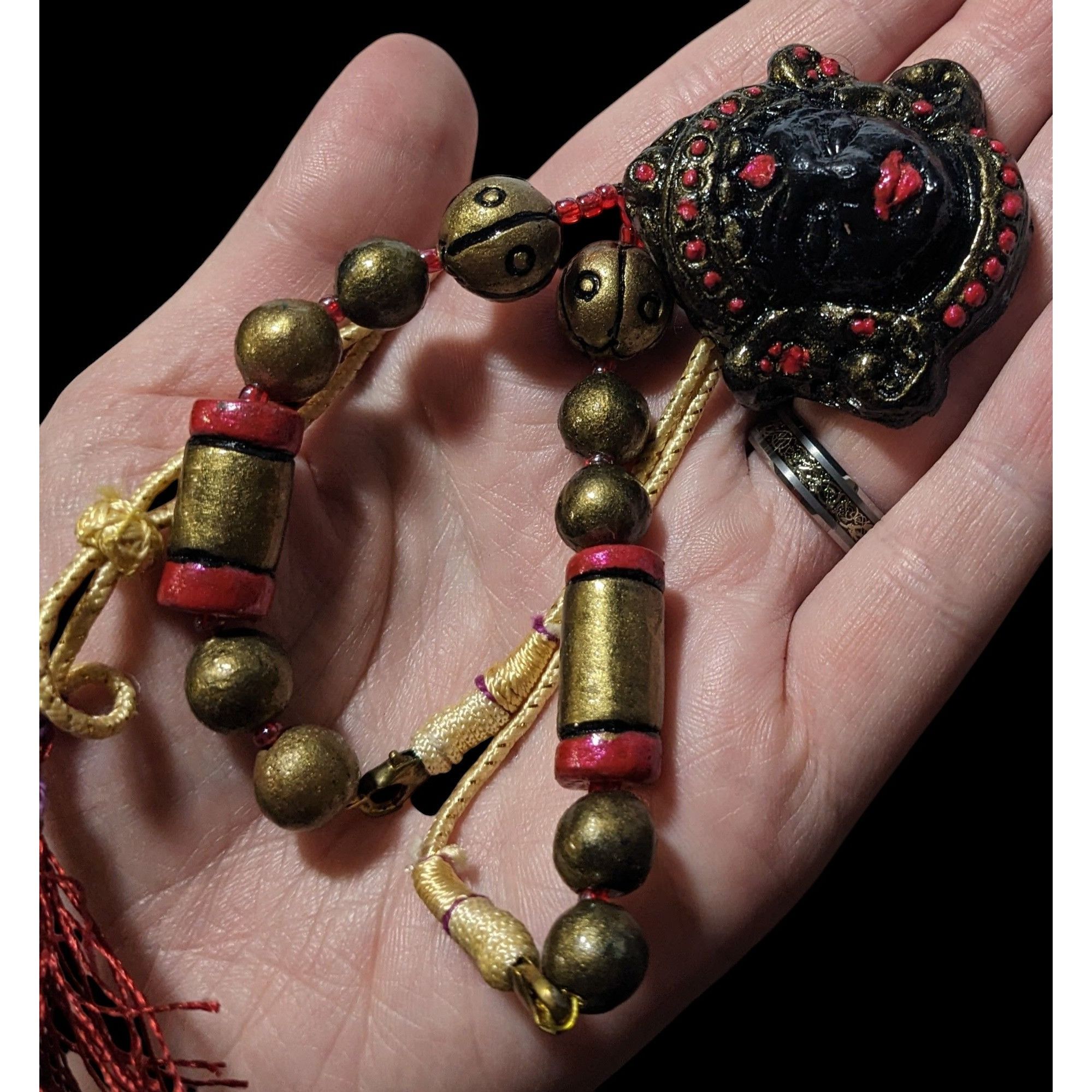 Other Vintage Black And Gold Deity Pendant Necklace Size ONE SIZE - 3 Thumbnail