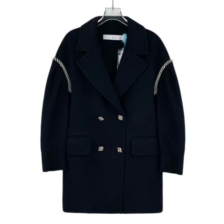 Iro IRO Black Wool Double-Breasted Coat Size XXS / US 00 / IT 34 - 1 Thumbnail