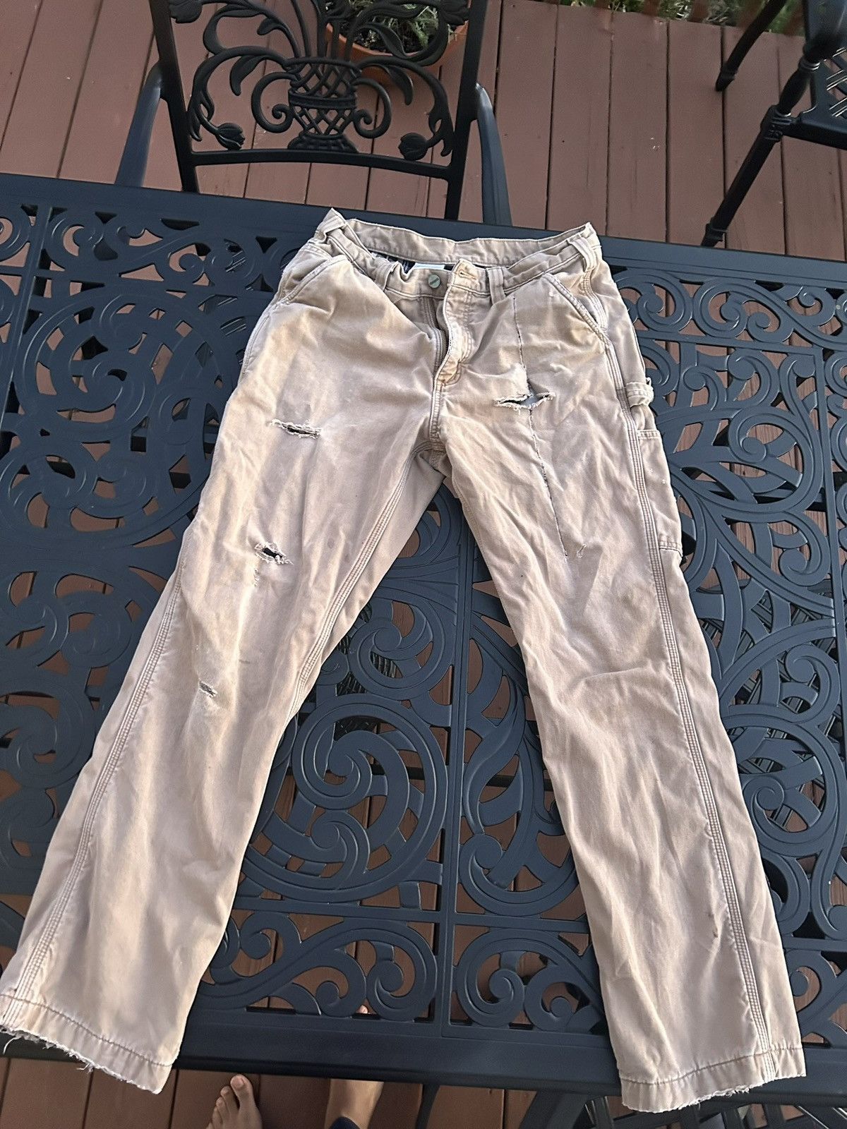 Carhartt × Carhartt Wip × Vintage WORN CARHARTT KHAKIS Size US 34 / EU 50 - 2 Thumbnail