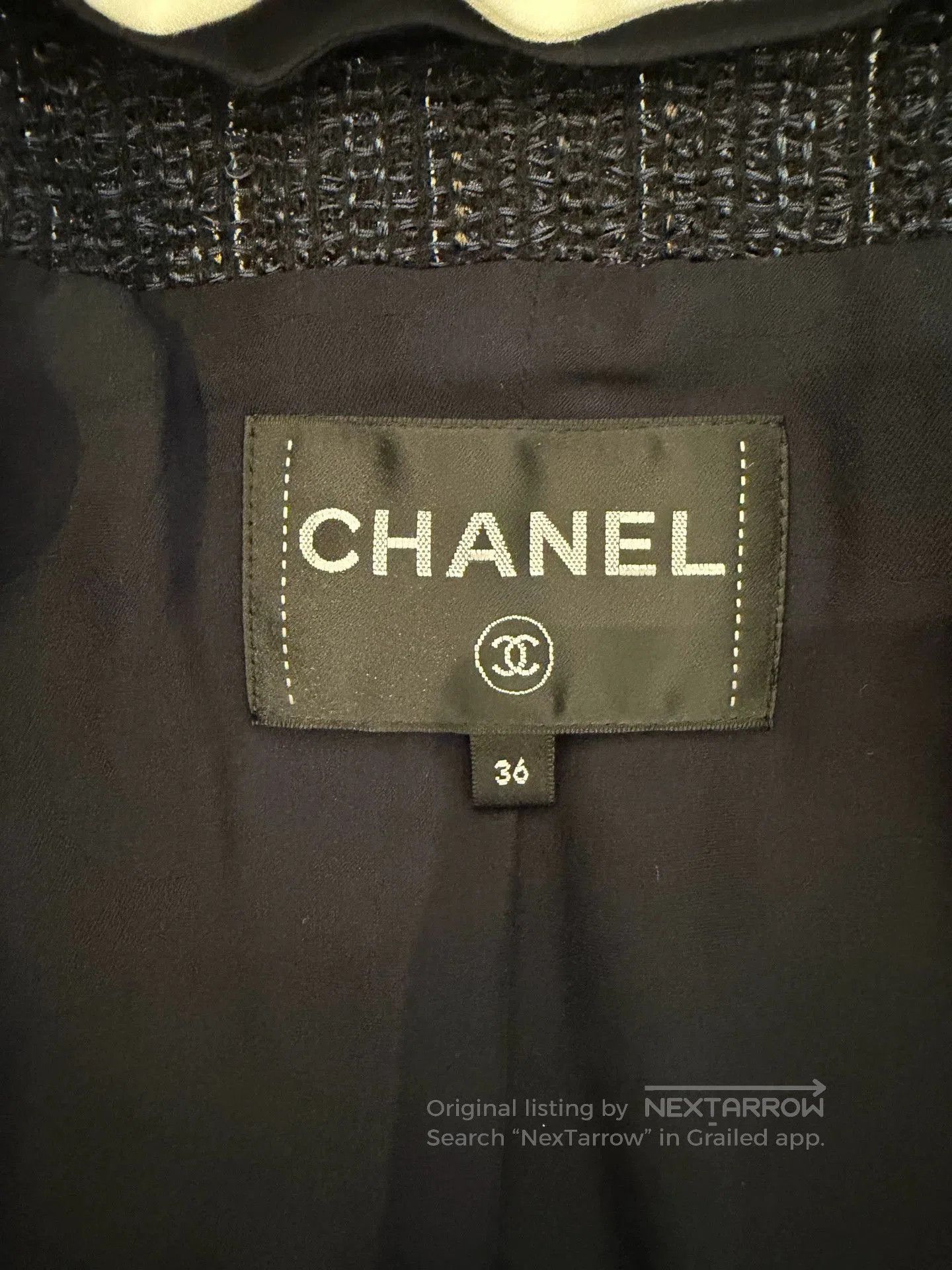 Chanel Chanel Blue Black Sequin Double-Breasted Coat. Size US XS / EU 42 / 0 - 3 Thumbnail