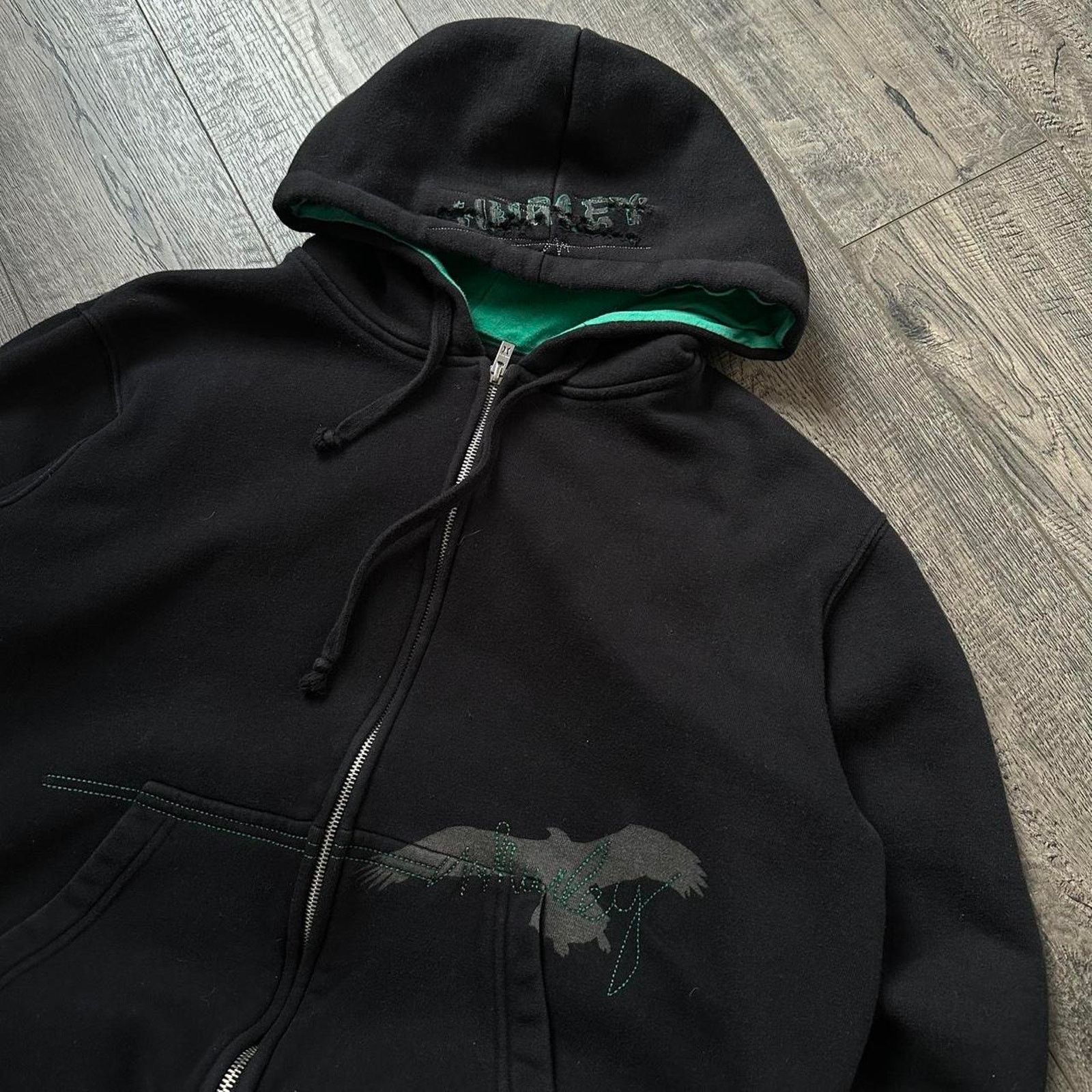 Hurley × Vintage Vintage Y2K 00s Hurley Surf Black Zip Up Hoodie Sweatshirt Size US M / EU 48-50 / 2 - 5 Thumbnail