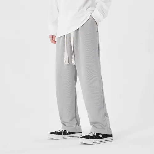 Japanese Brand Grey Color Y2k Straight Plain Sweatpant Size US 29 - 3 Thumbnail