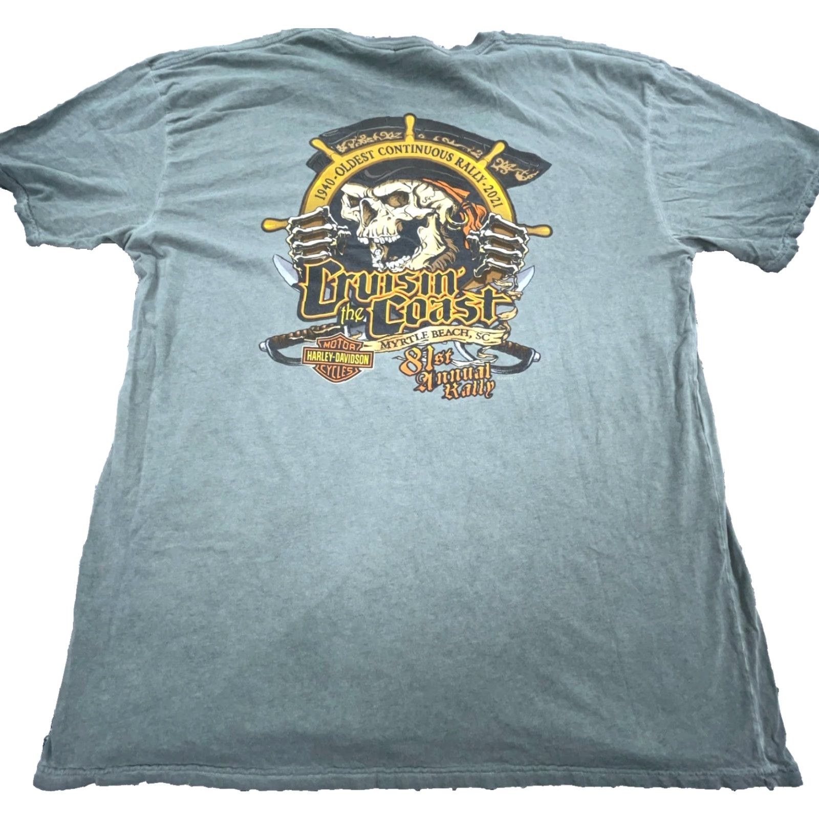 Harley Davidson Harley-Davidson Shirt Men 2XL Green Tee Graphic Print Vintage? No (adjusted for clarity) Size US XXL / EU 58 / 5 - 2 Thumbnail