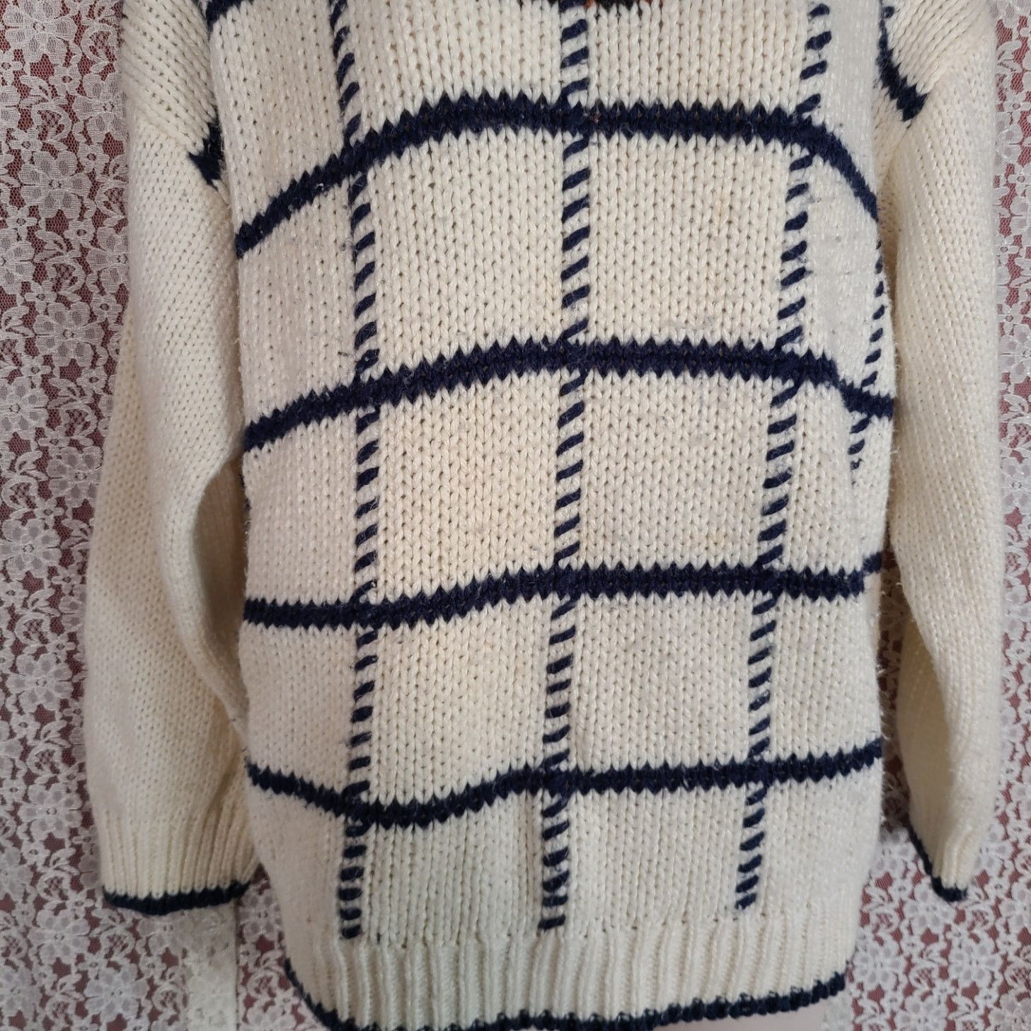 Vintage Vintage 80s backroad blues cream floral heart sweater 18w Size XL / US 12-14 / IT 48-50 - 3 Thumbnail