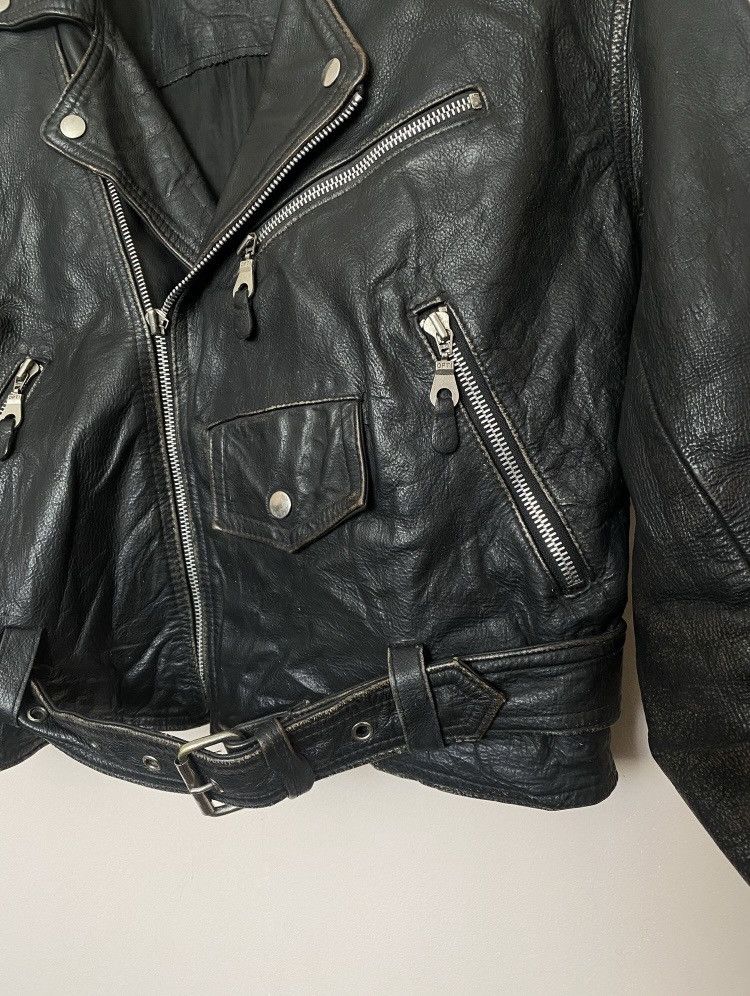 Vintage 💥RARE 90s Mauritius Gipsy Leather Biker Jacket OPTI ZIP! Size US M / EU 48-50 / 2 - 2 Thumbnail