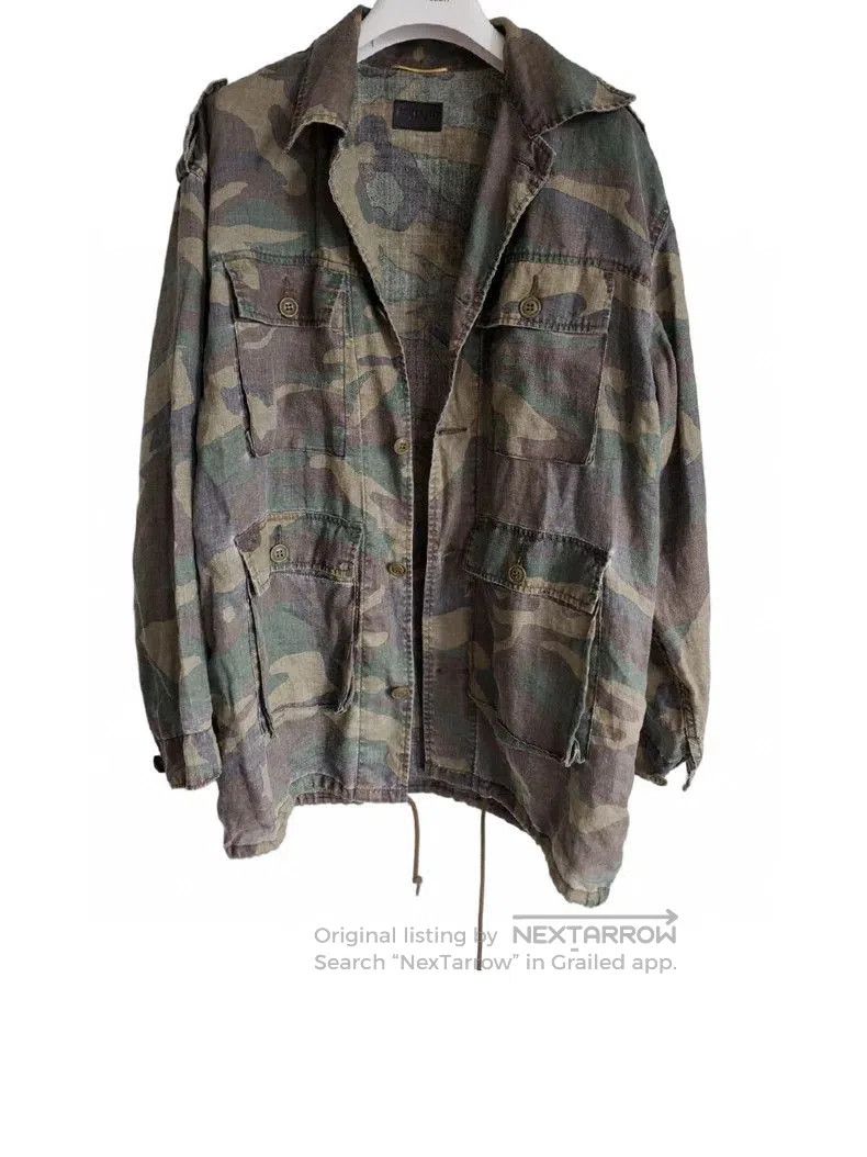Saint Laurent Paris Saint Laurent Camo Linen Shirt Jacket. Size US M / EU 48-50 / 2 - 1 Thumbnail